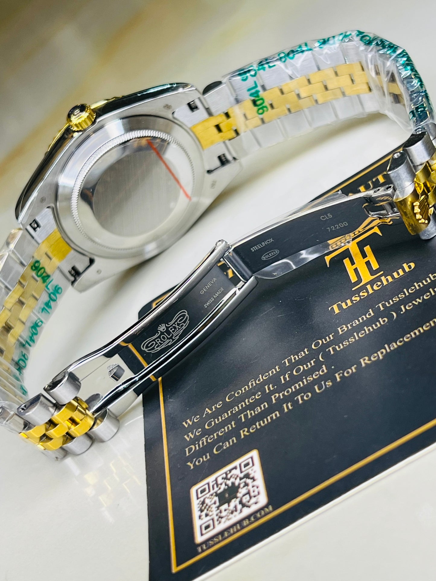 Jubilee Date Just Two Tone Fluted Bezel White Dial Quartz Watch