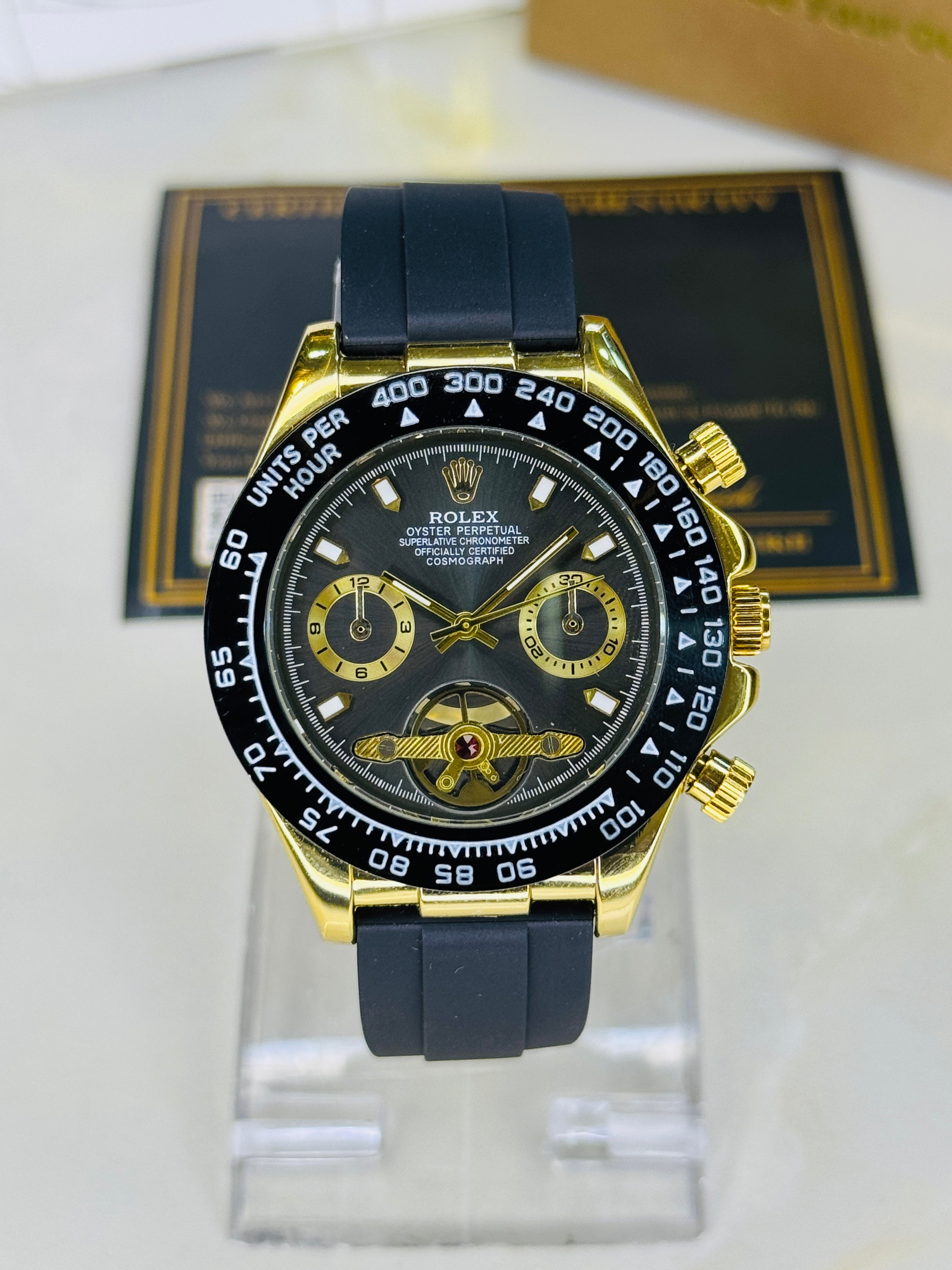 Skeleton Daytona Gold Black Watch
