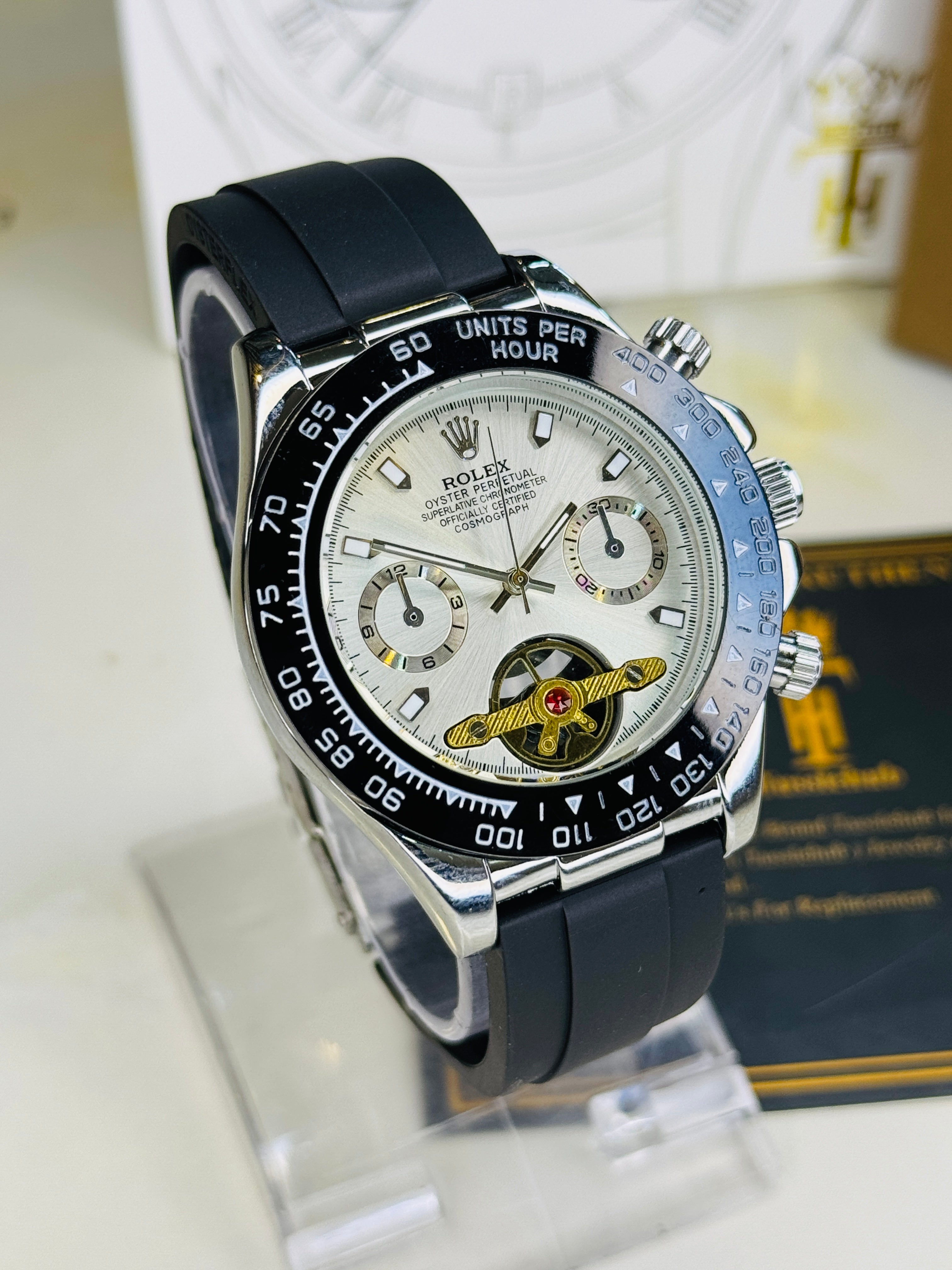 Skeleton Daytona Silver White Watch