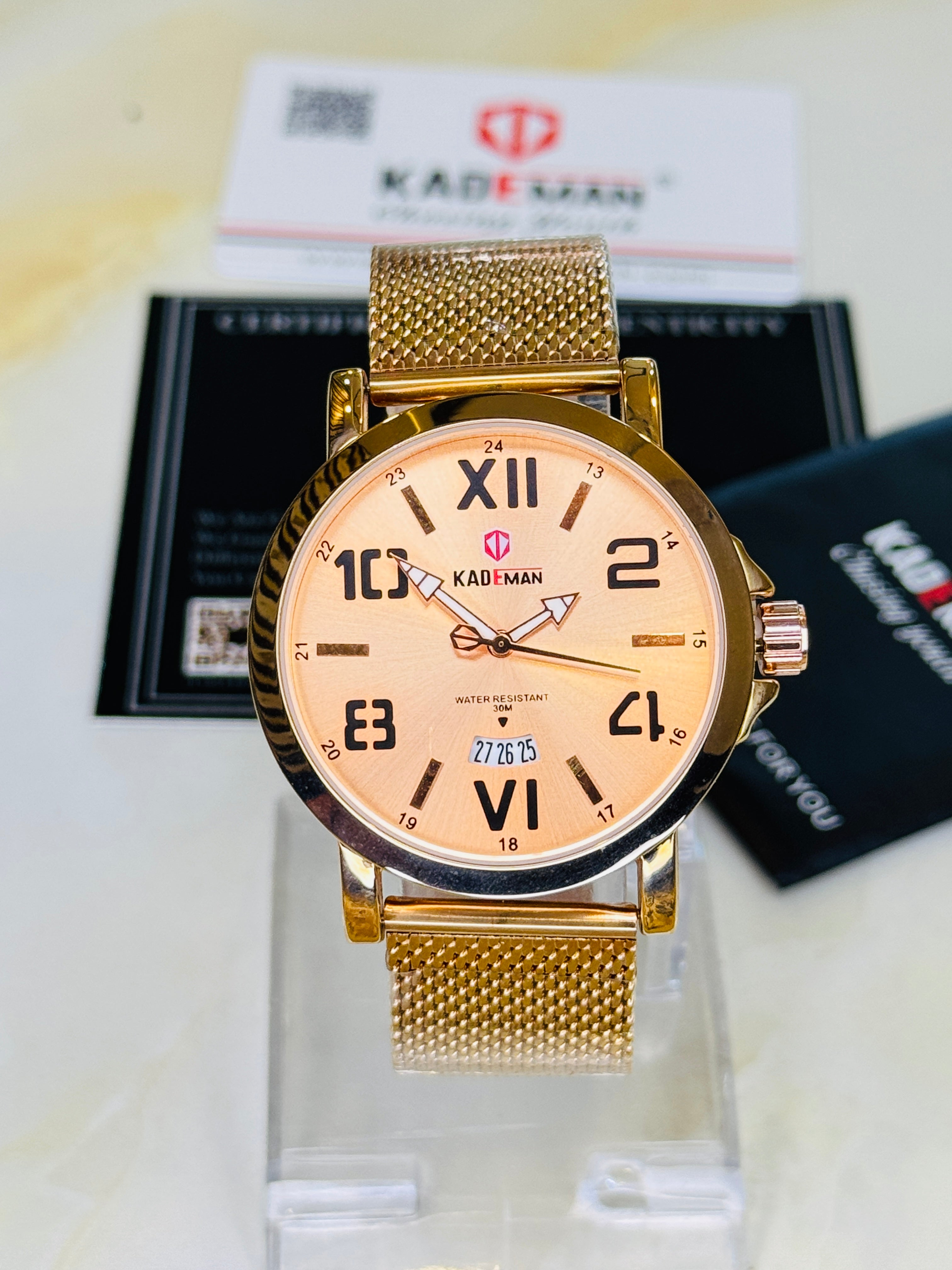 Kademan Rose Gold Mesh Premium Watch