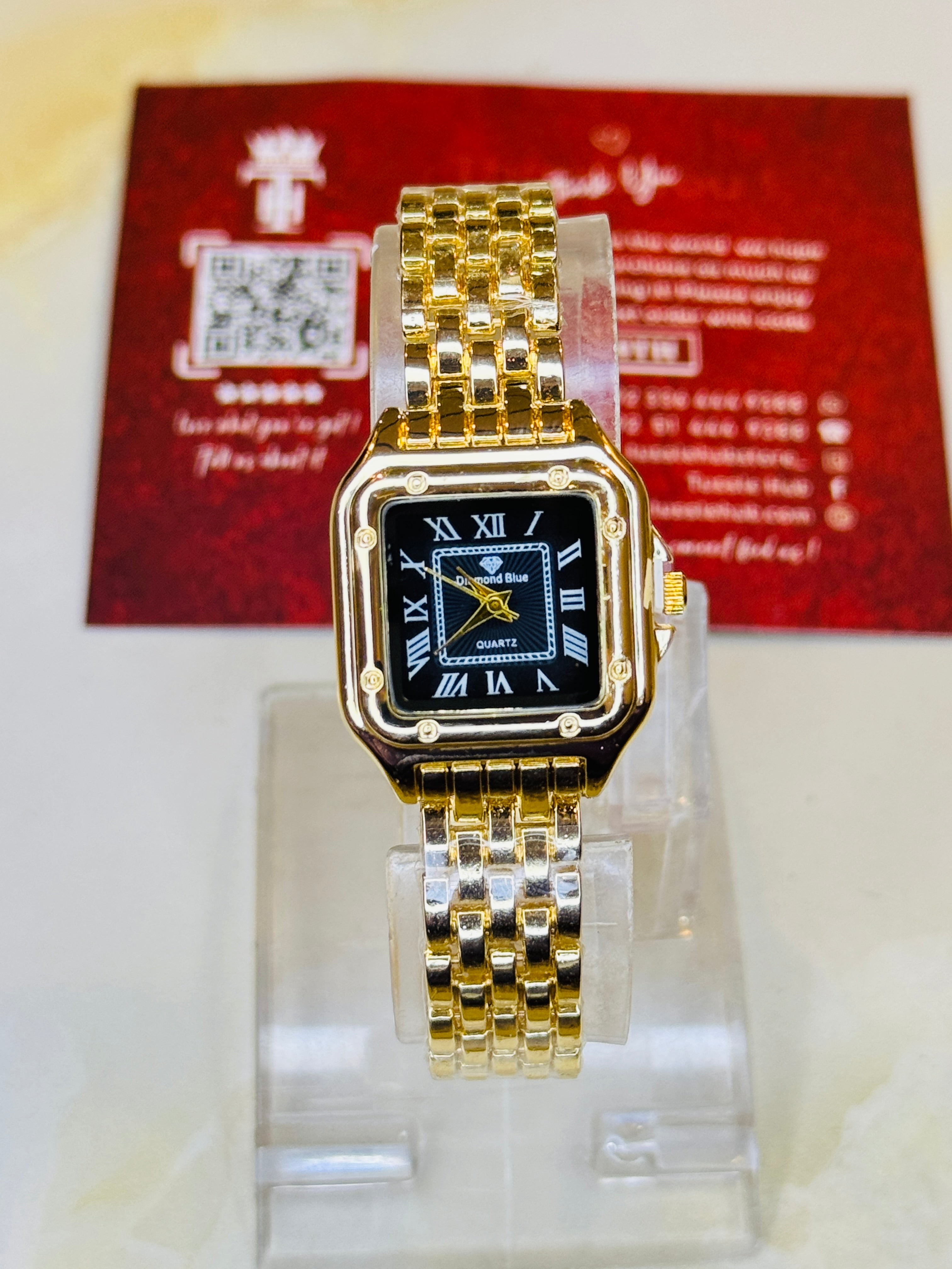 Gold Black Gold Santos Watch For Her