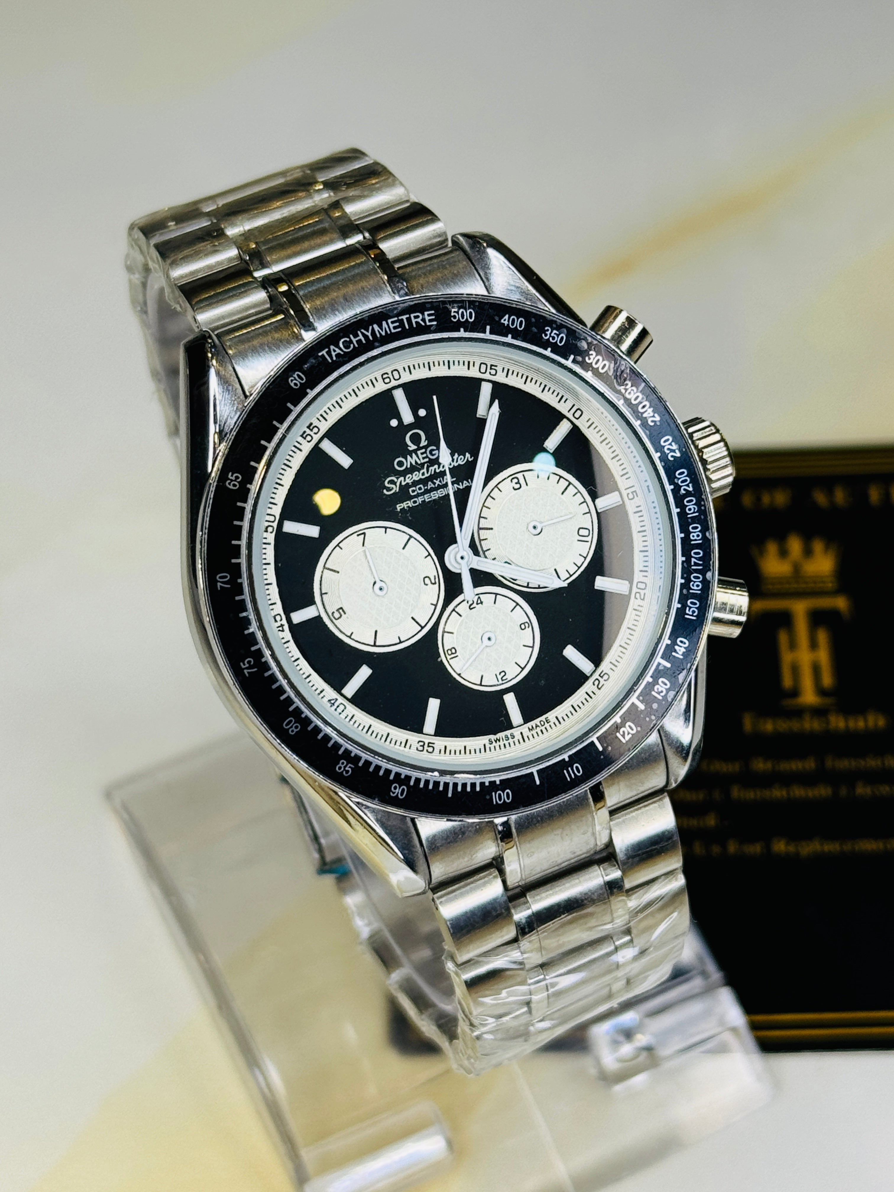 Speedmaster Panda Dial Silver Automatic Master Clone Watch