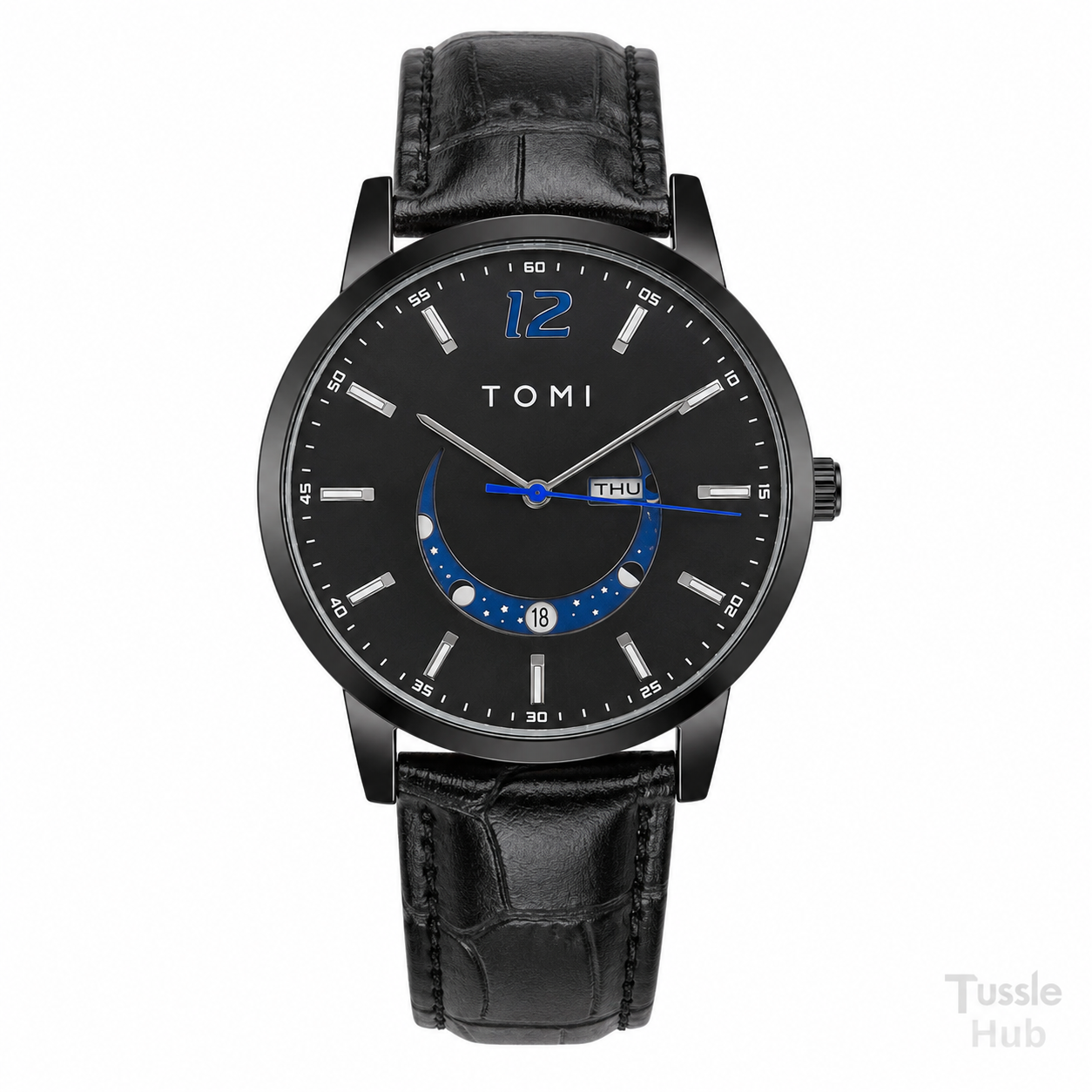 All Black Tomi Crescent Watch