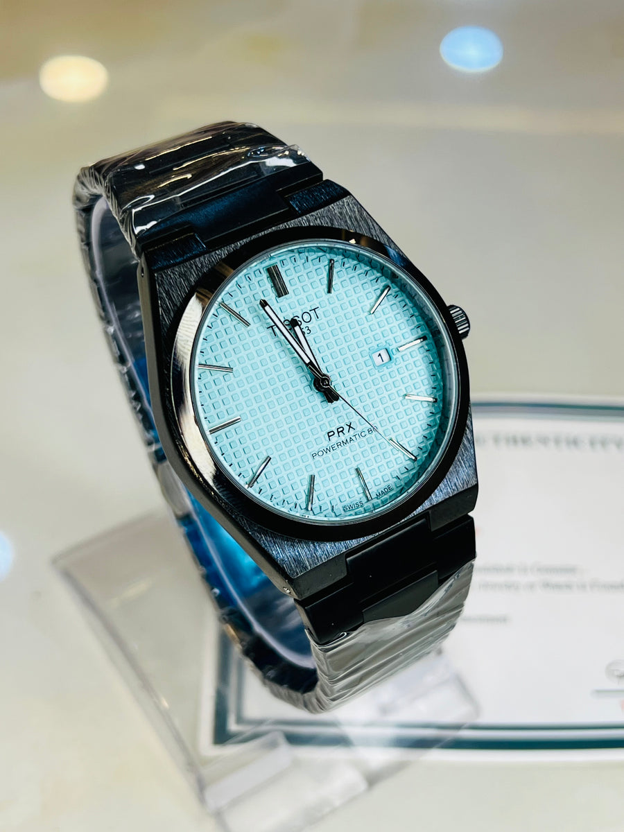 Tissot PRX 1853 Black Ice Blue Dial Watch