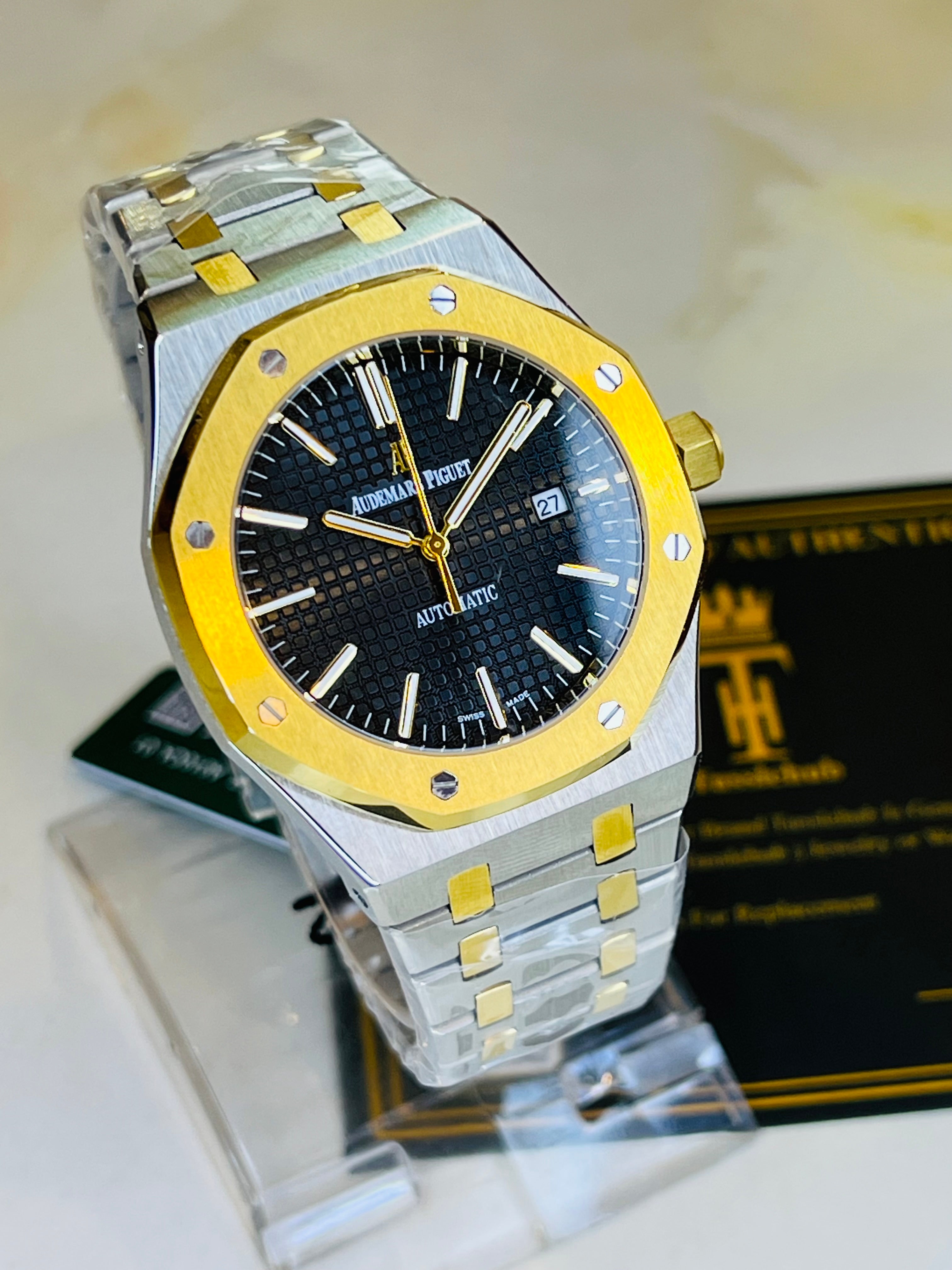 AP Two Tone Automatic Black Dial Super Clone Watch