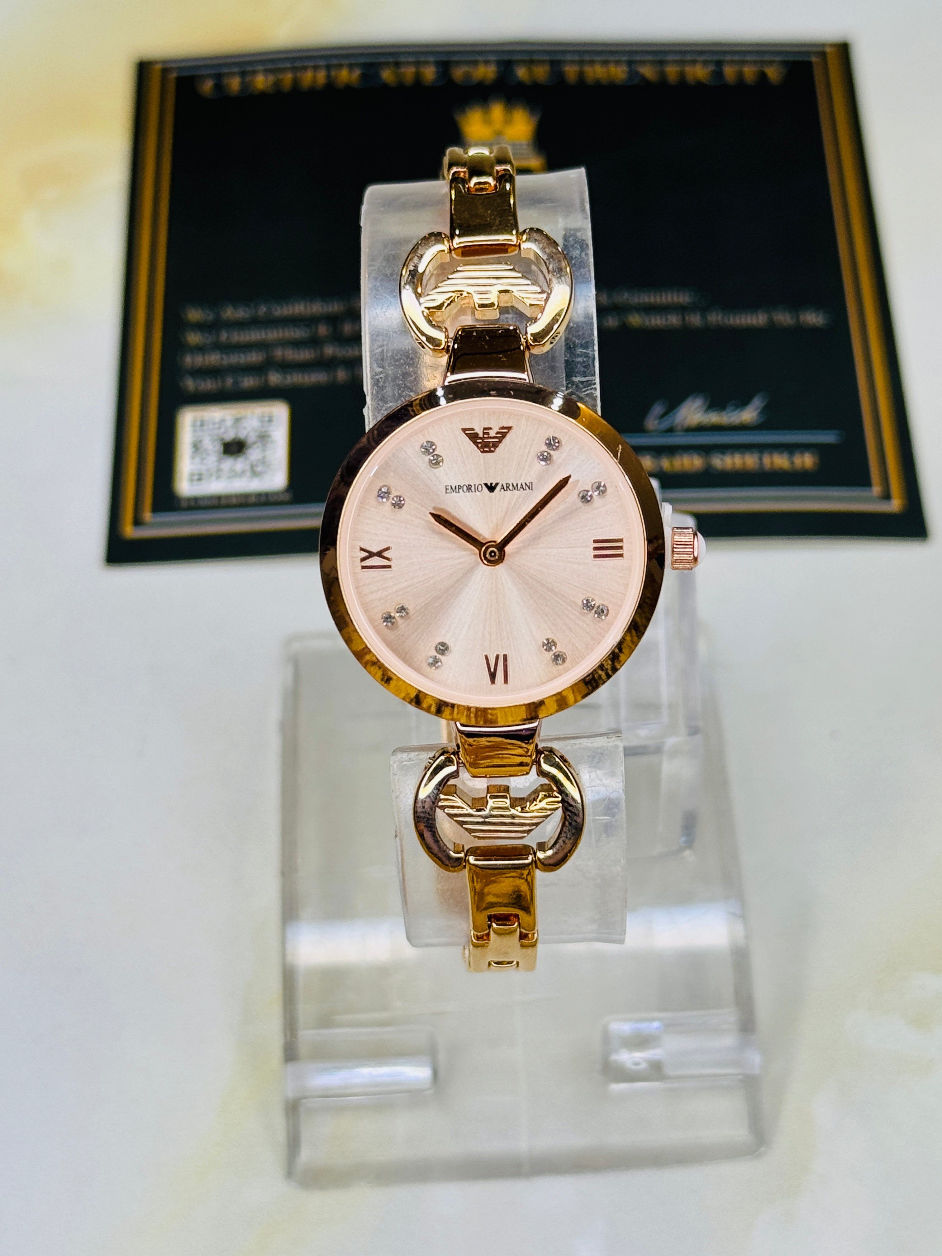 Emporio Rose Gold Pink Watch for her
