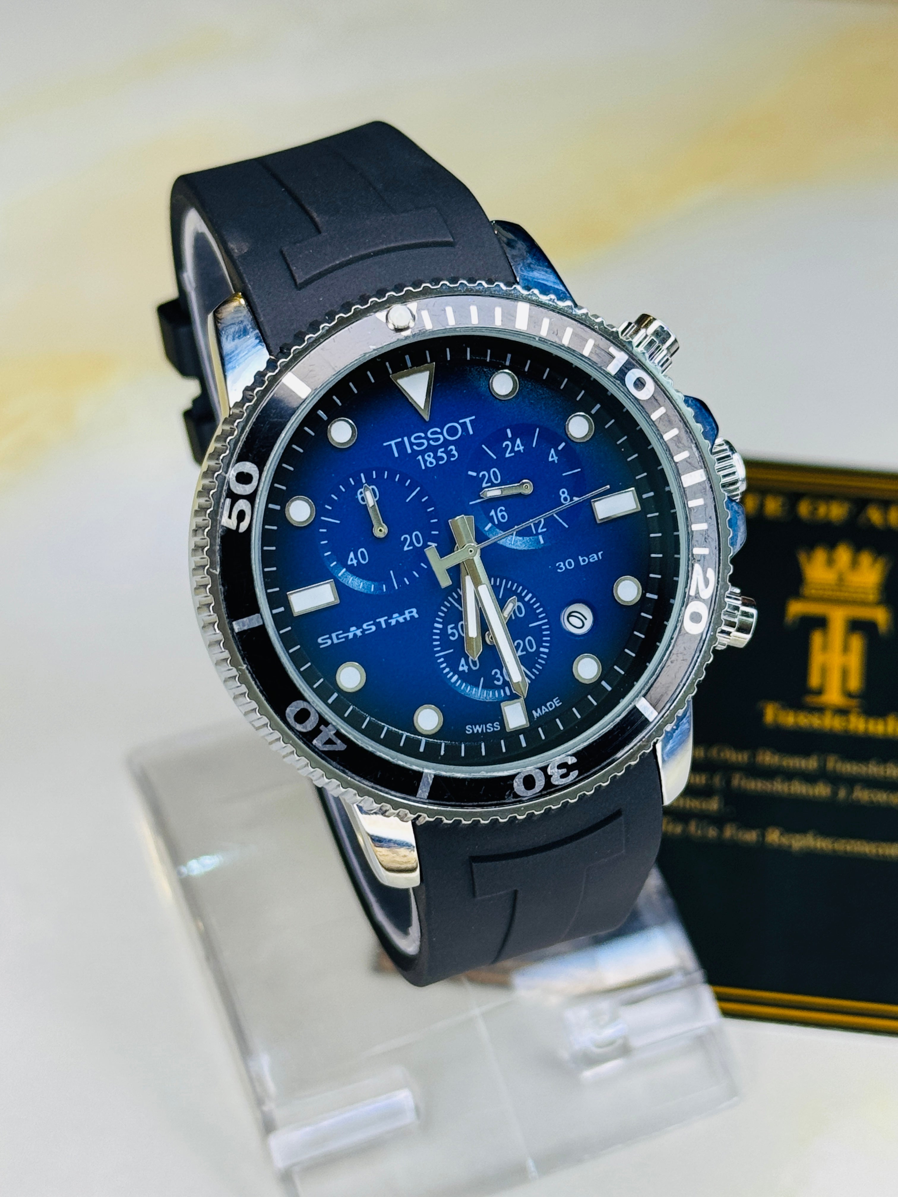 Black Sapphire Tissot Sea Star Chronograph Watch