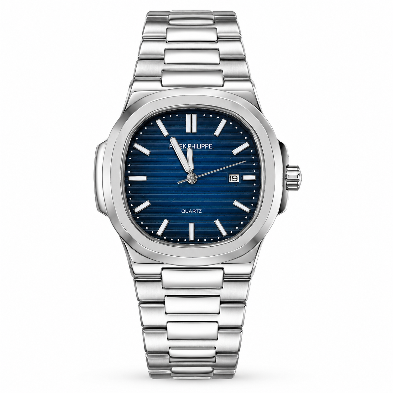 Silver Deep Blue Nautilus Premium Watch