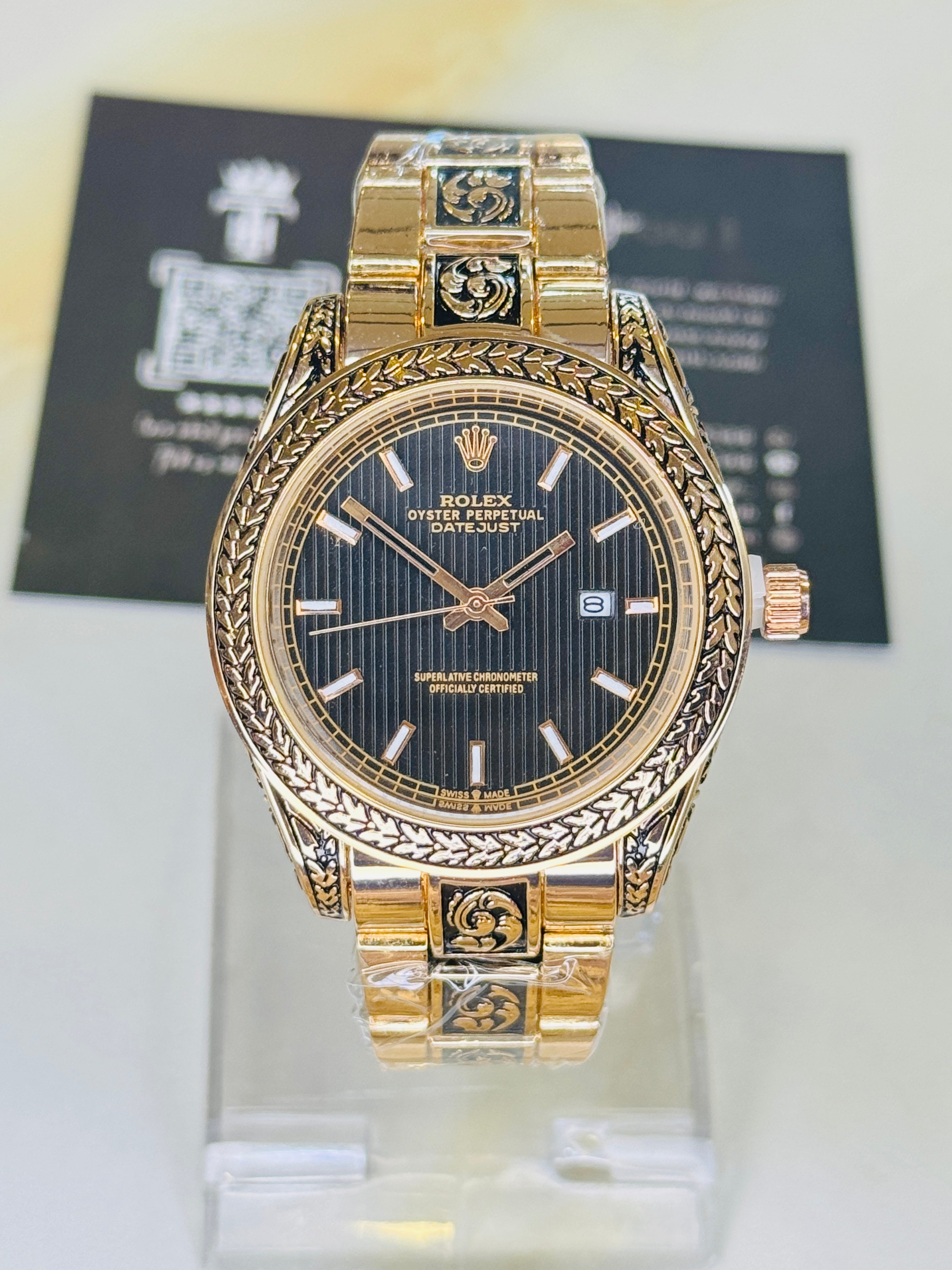 Vintage Copper Black Calligraphic Watch