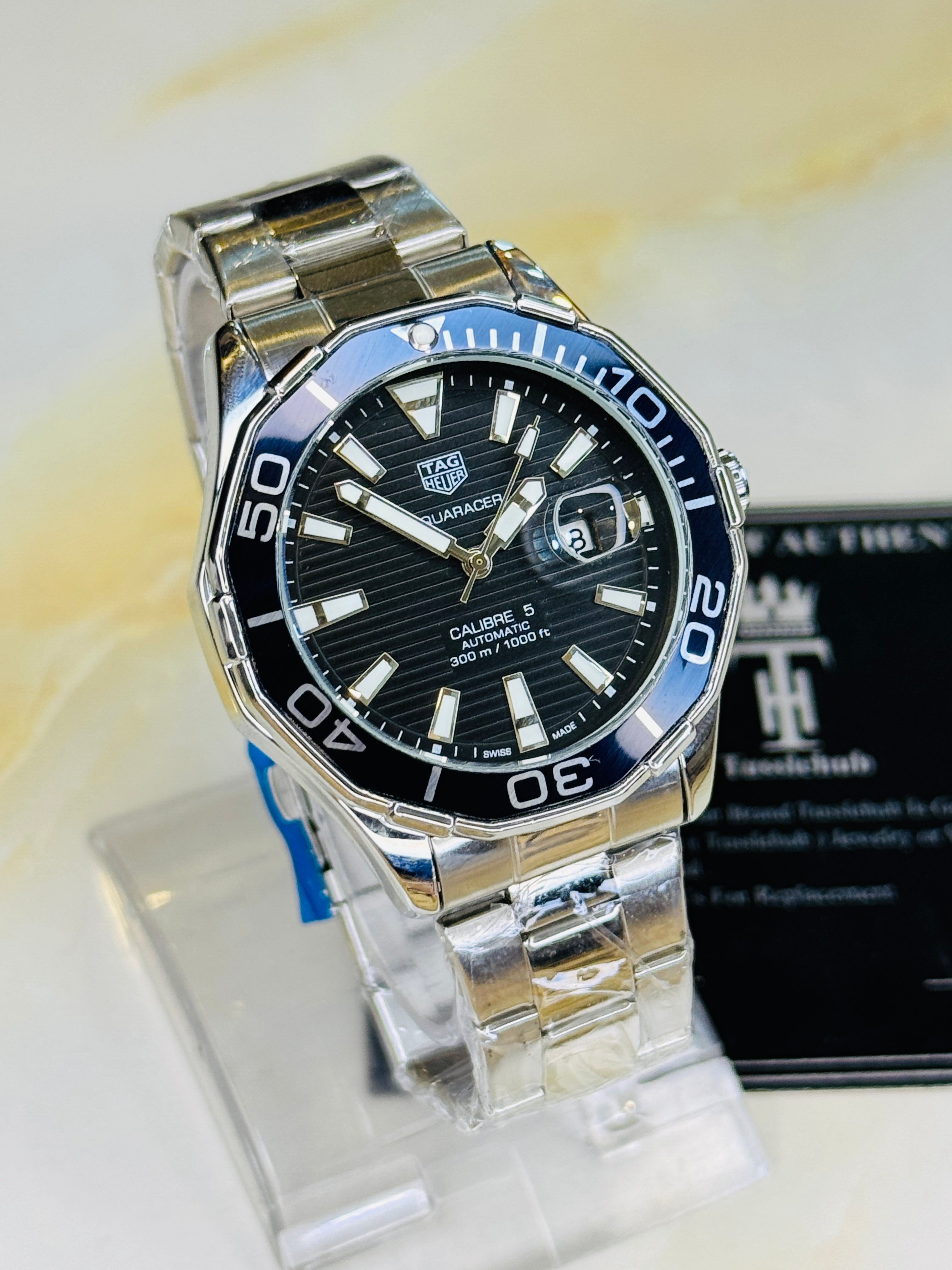 Tag Heur Aquaracer Silver Black Quartz Watch