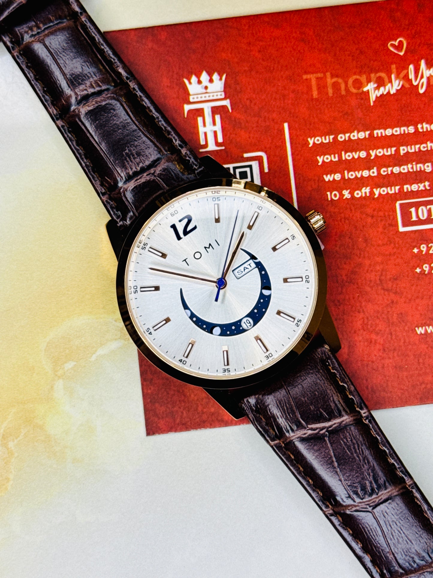 Brown Copper Tomi Crescent Watch