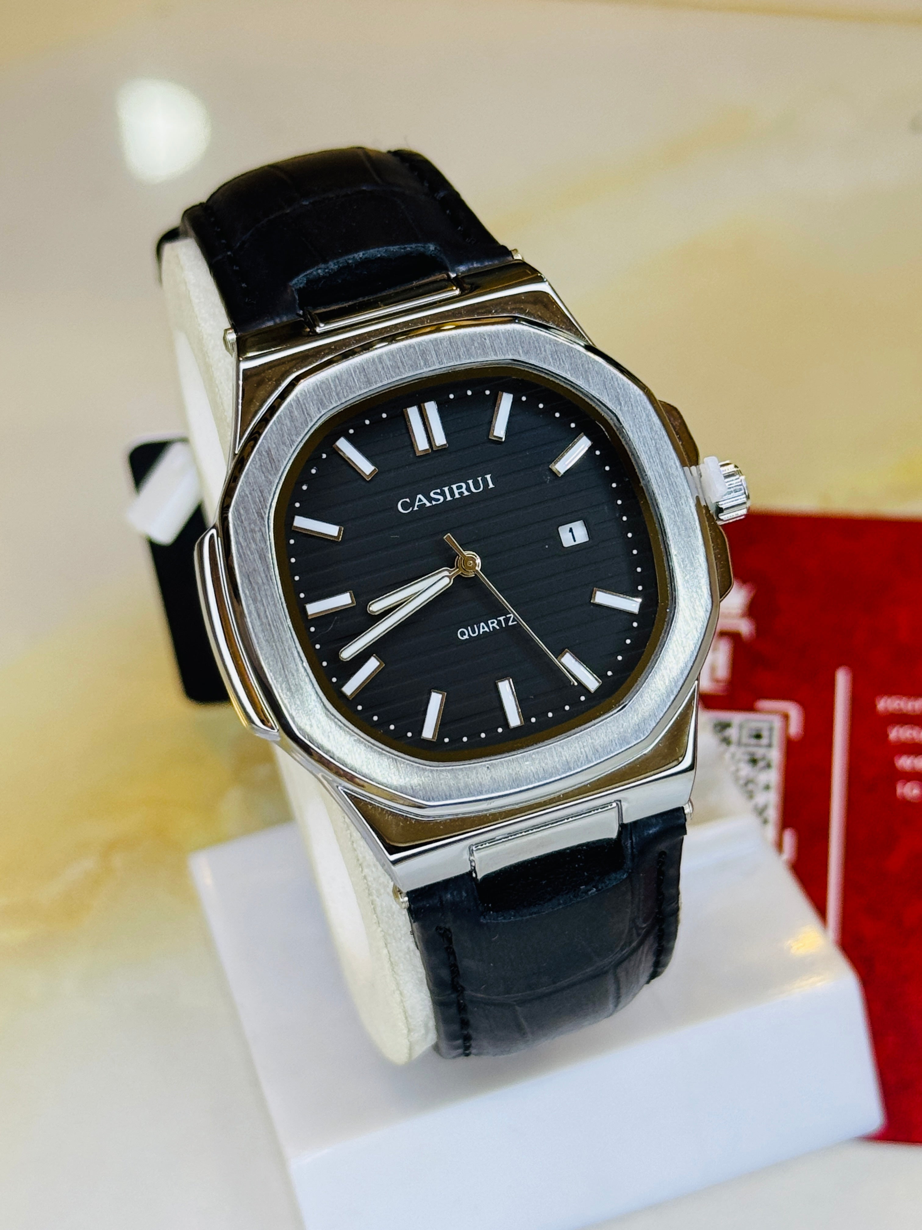 Black Silver Casirui Nautilus Watch