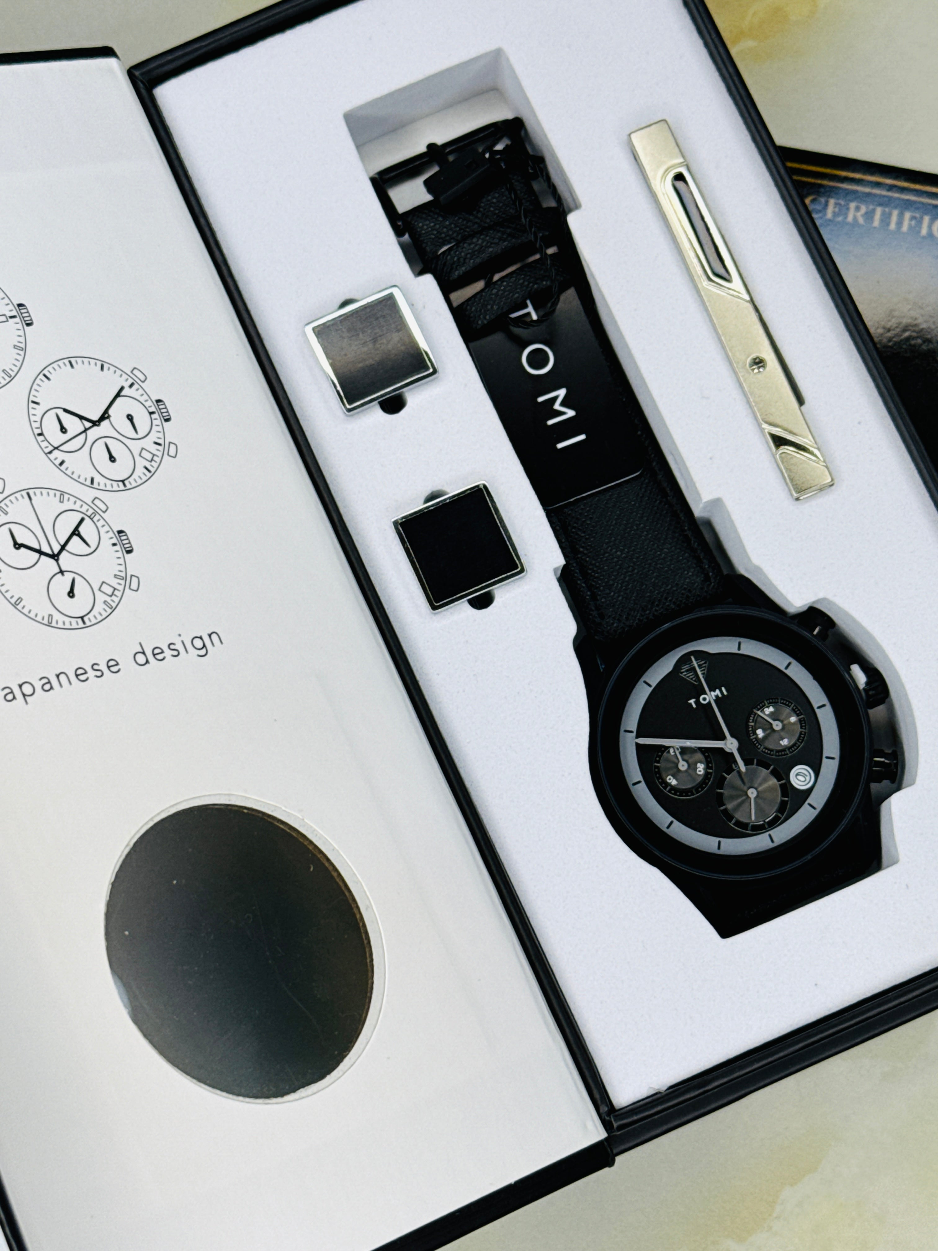 Tomi S6B All Black Gift Set Watch