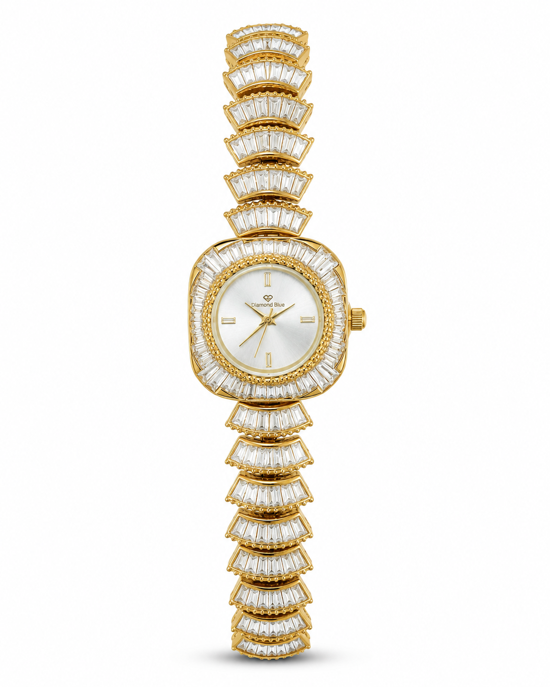 The Square Baguette Cascade – Art Deco Crystal Statement Watch