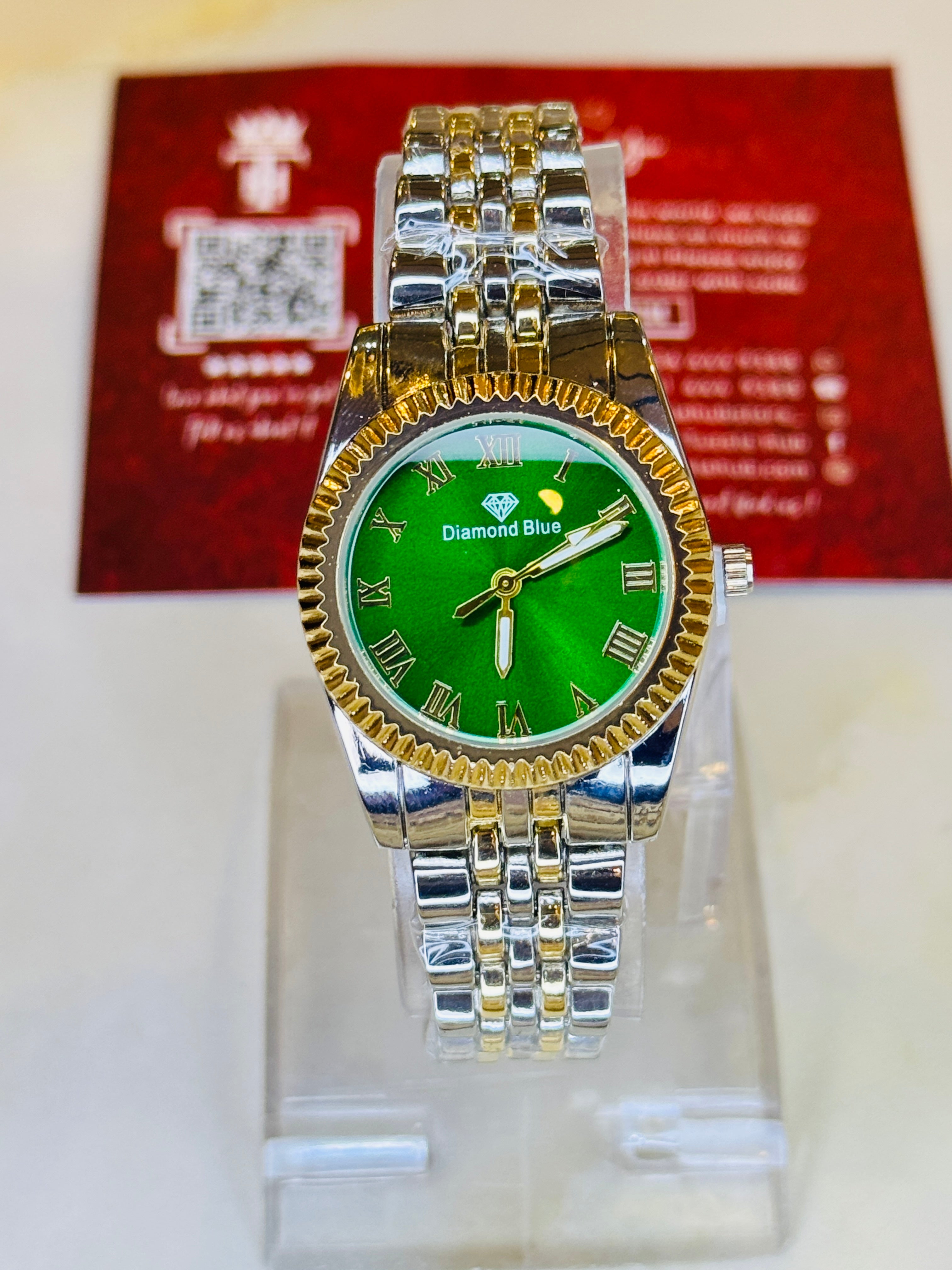 Two Tone Emerald Aoqili Roman Watch for her