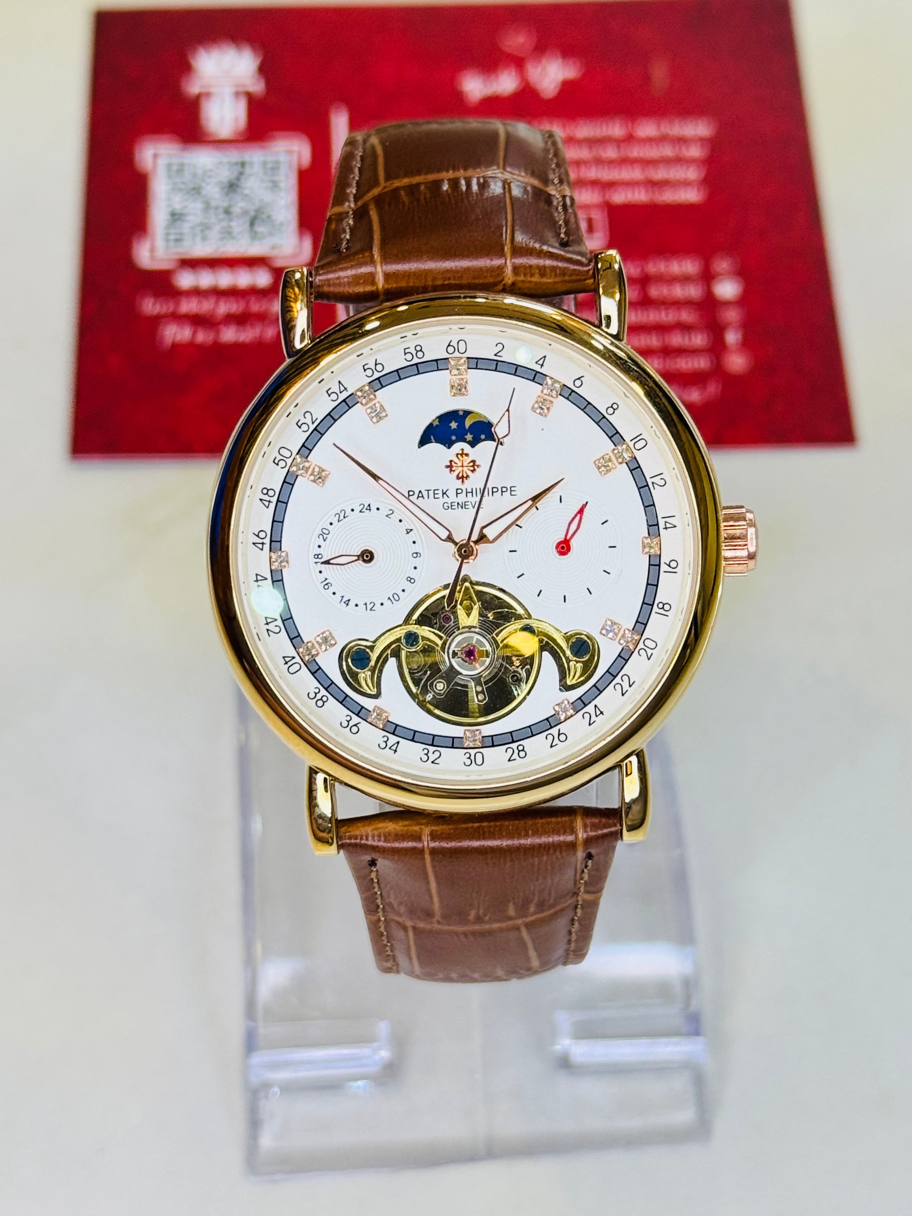 Patek Phillipe Brown Automatic Pendulum MoonGraph Watch
