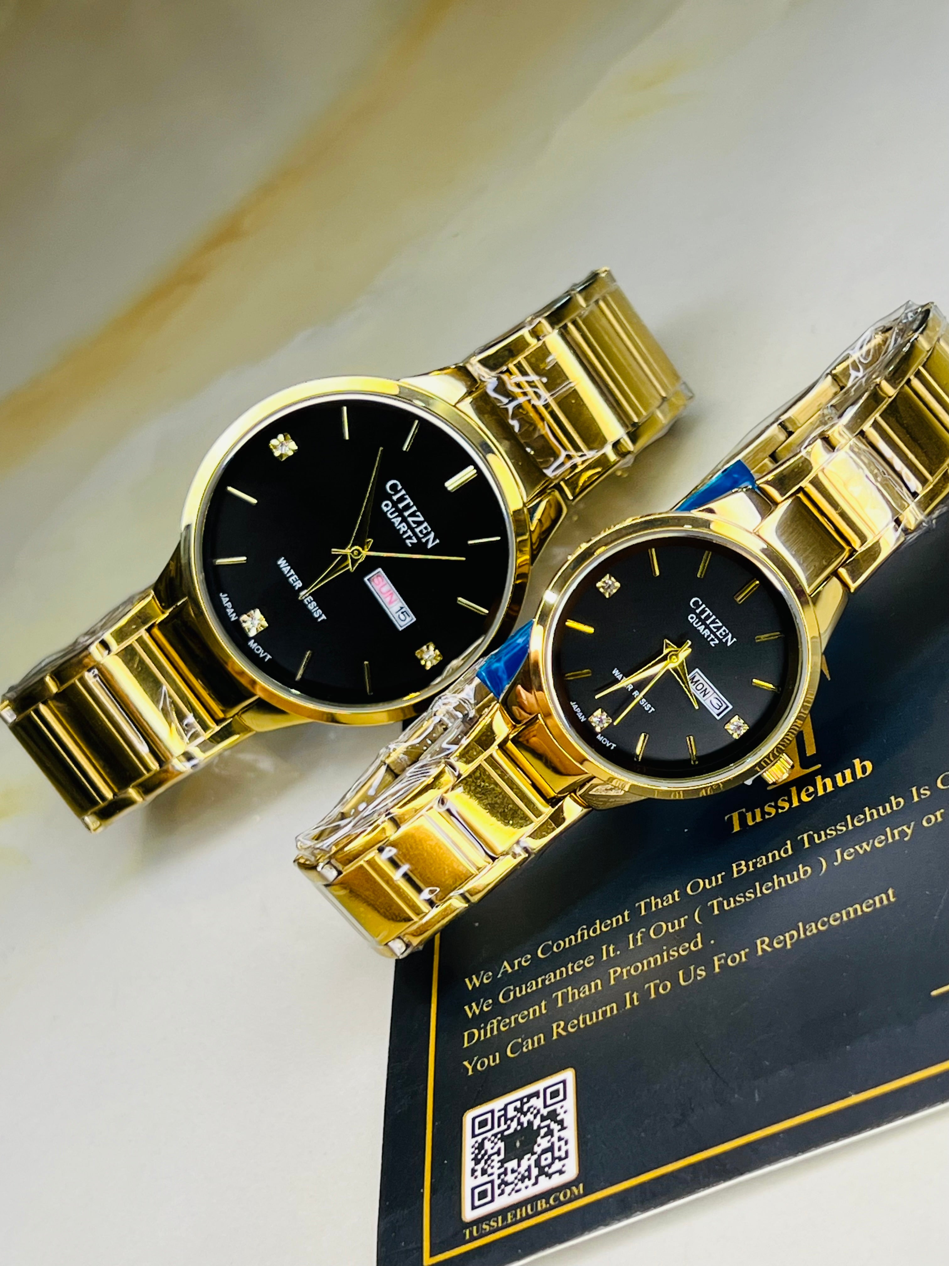 Gold Black Axiom Couple Watch