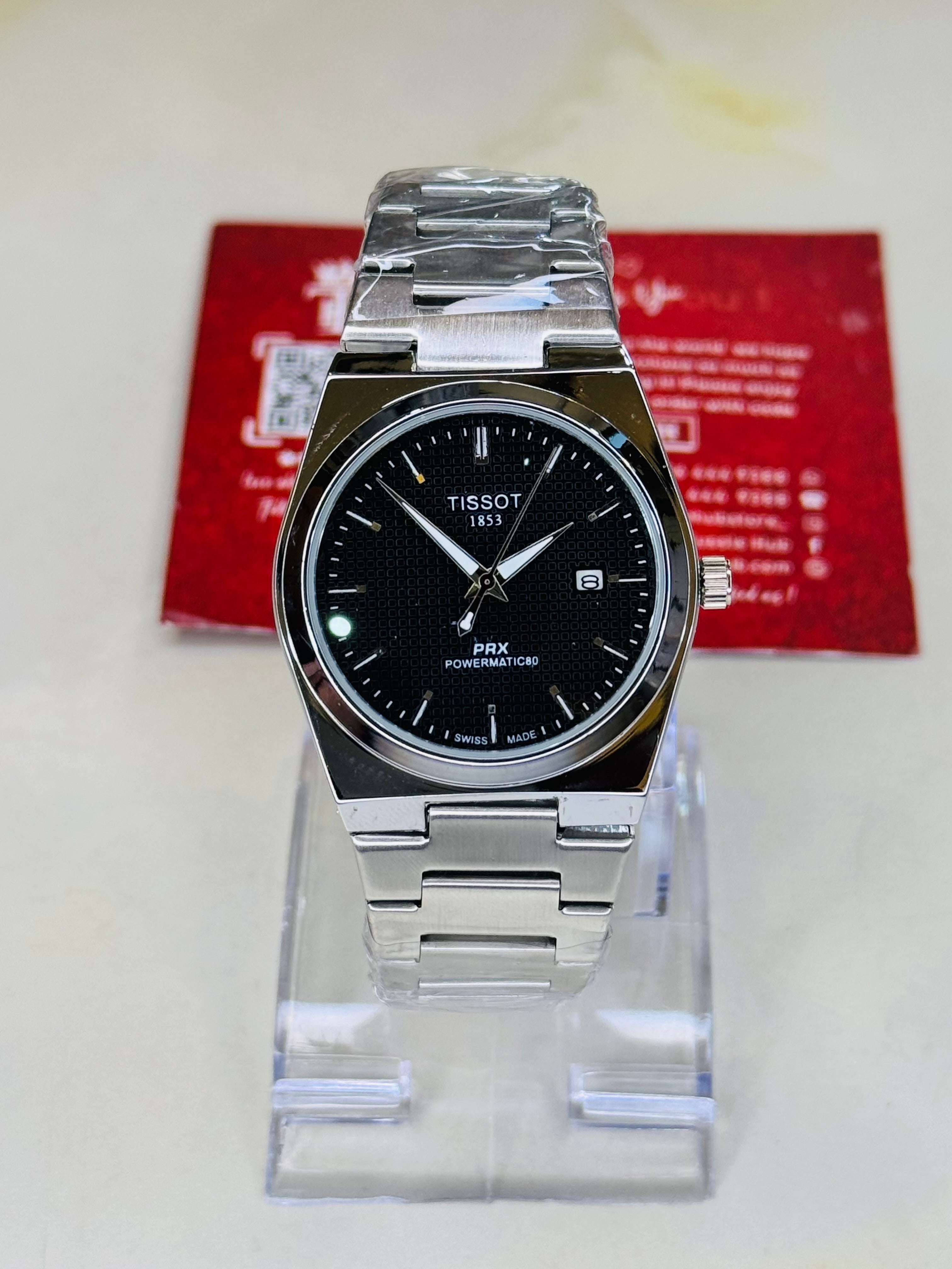 Tissot PRX Silver Black Dial Quartz Watch