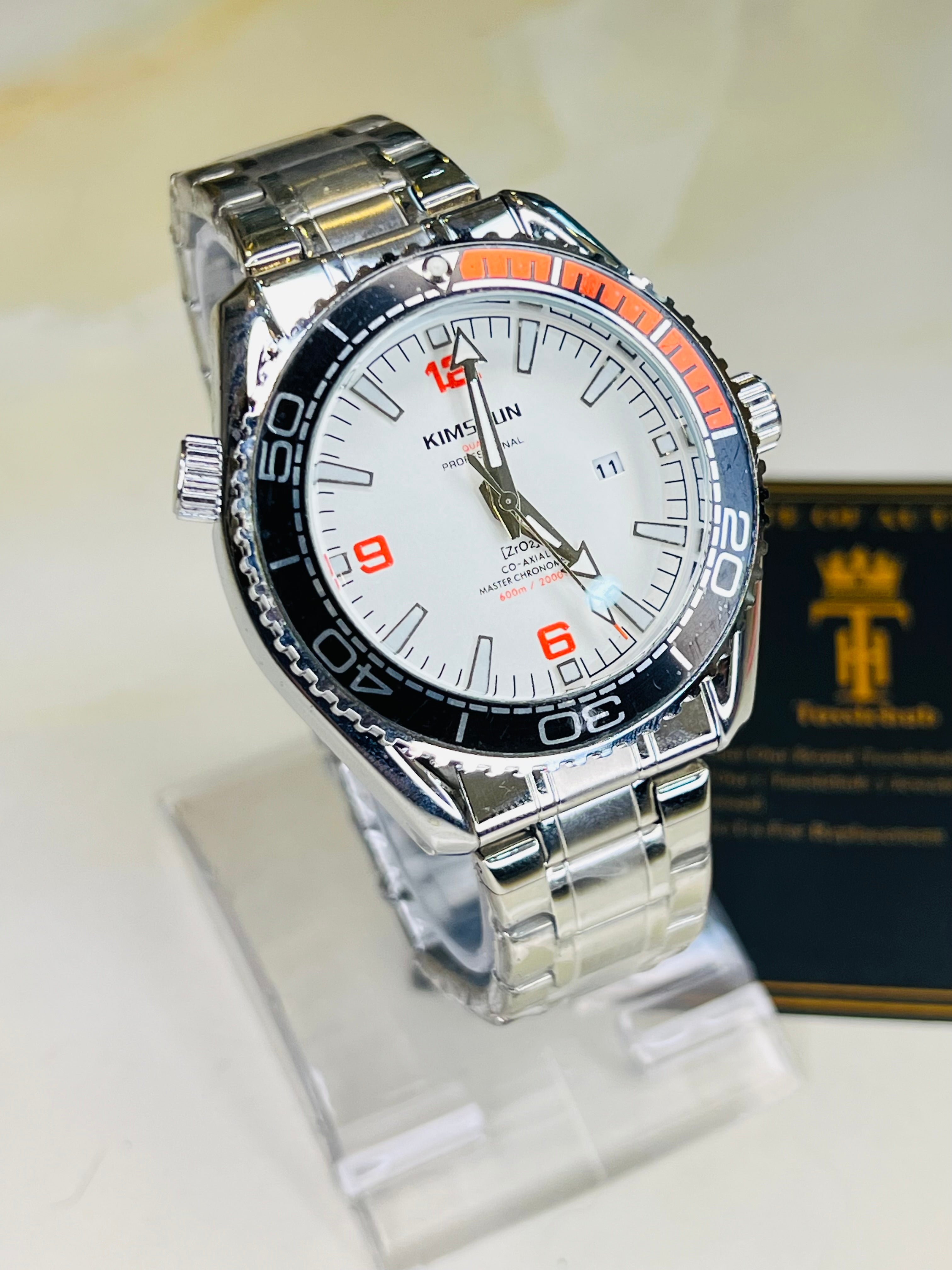 Silver Kimisun Rotating Bezel Watch