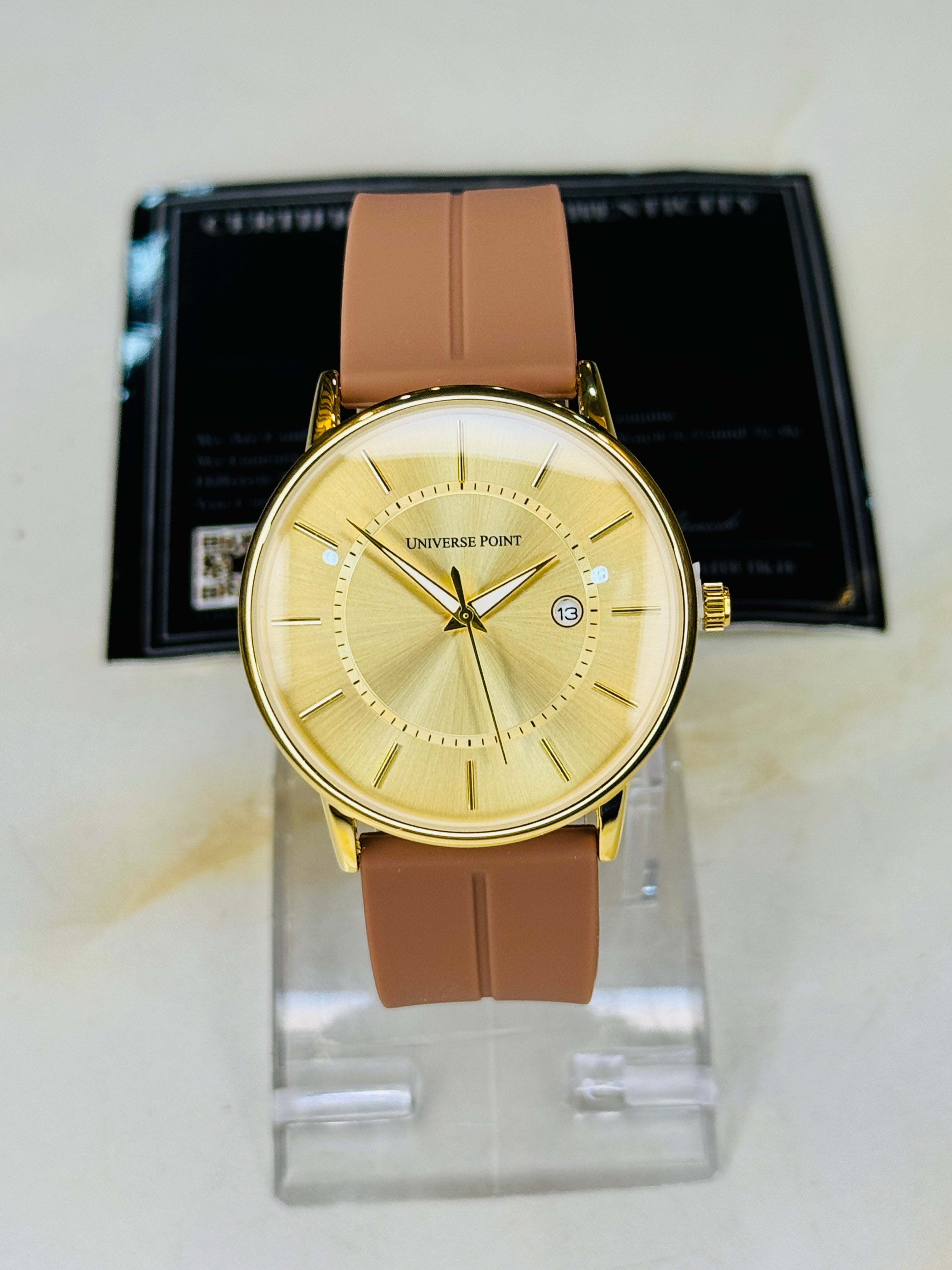 Model A Brown Gold Slim Balloon Universe Point Watch