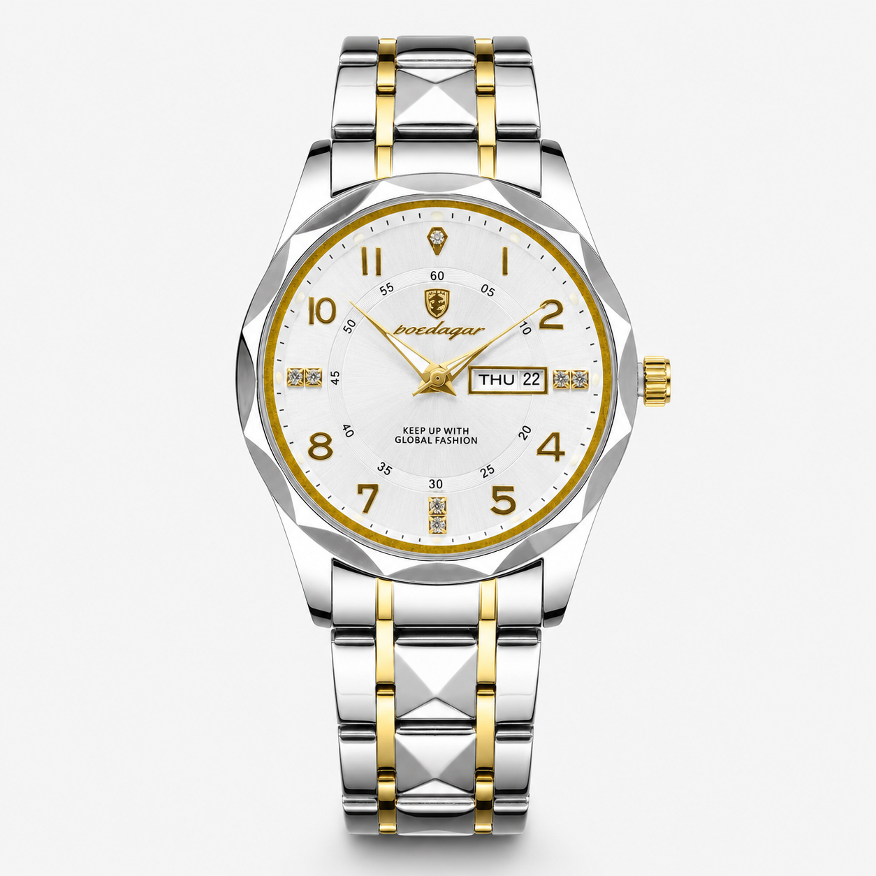 Two Tone Silver Poedagar Prism Dial Watch