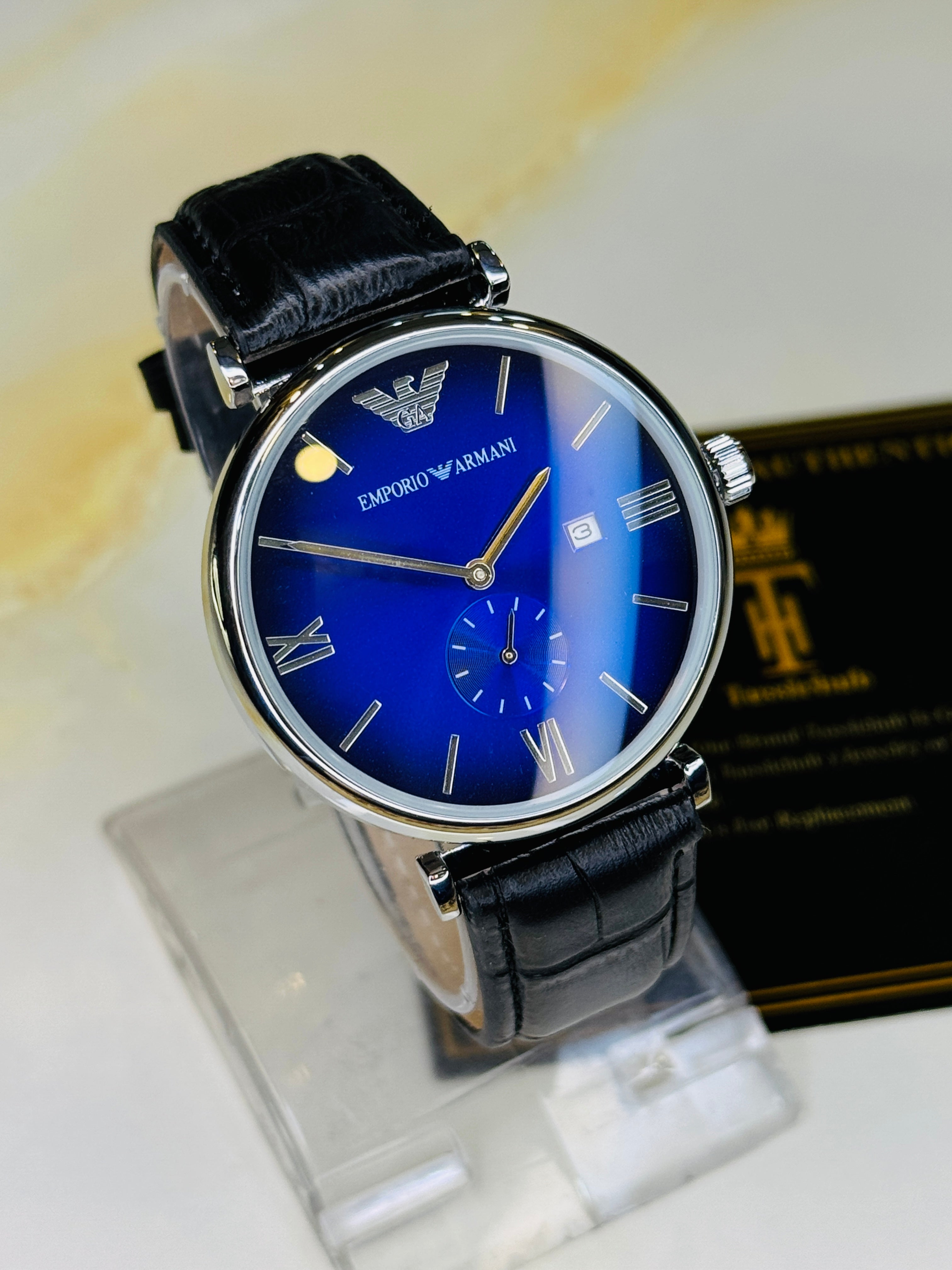 Black Sapphire Emporio Down Second Watch