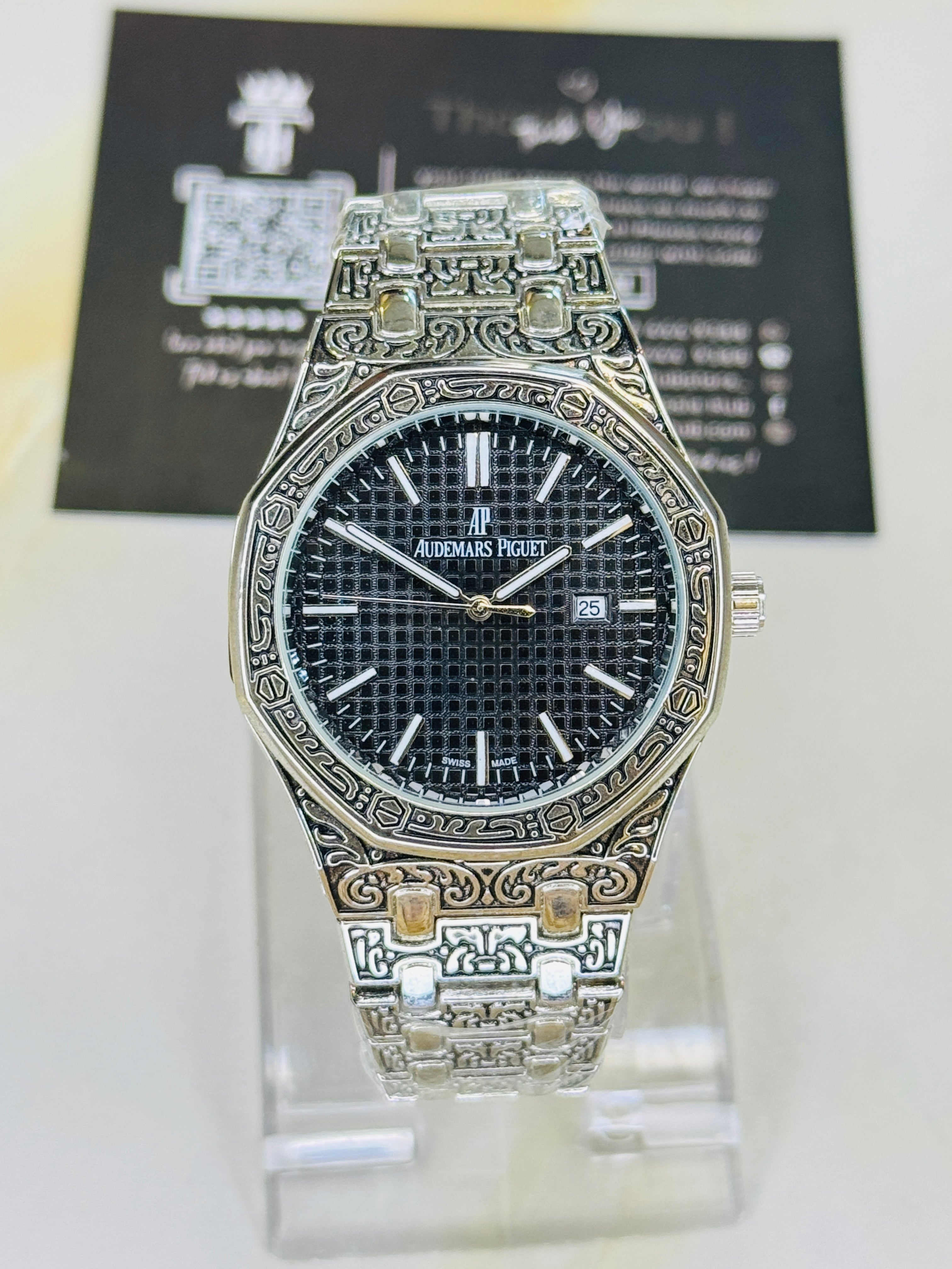 Calligraphic Silver Black AP Watch