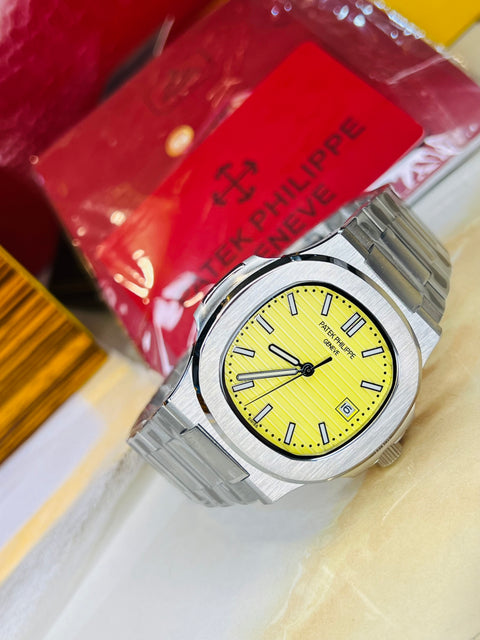Silver Yellow Automatic Nautilus Super Clone Watch