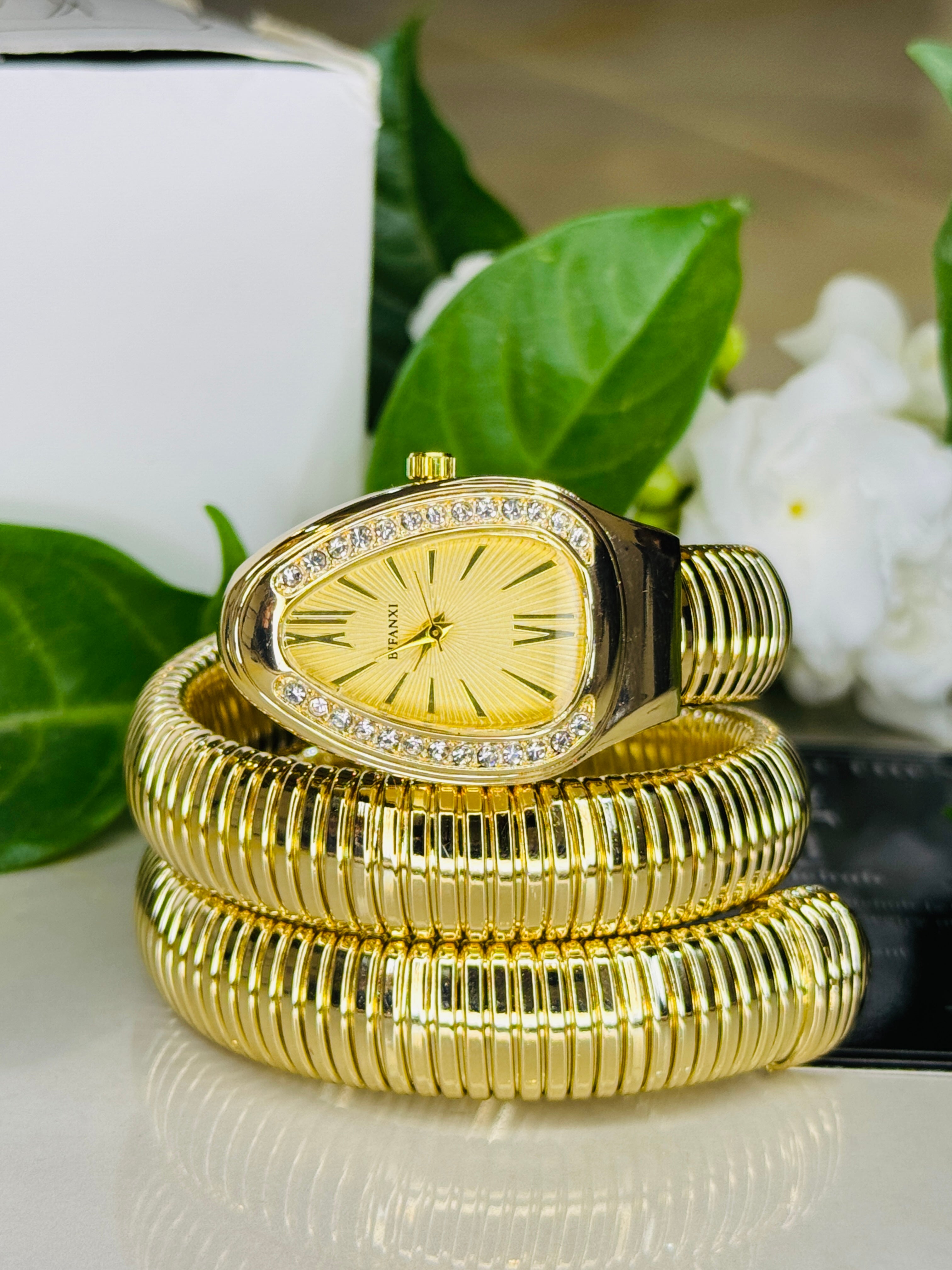 All Gold Serpentine Watch For Her