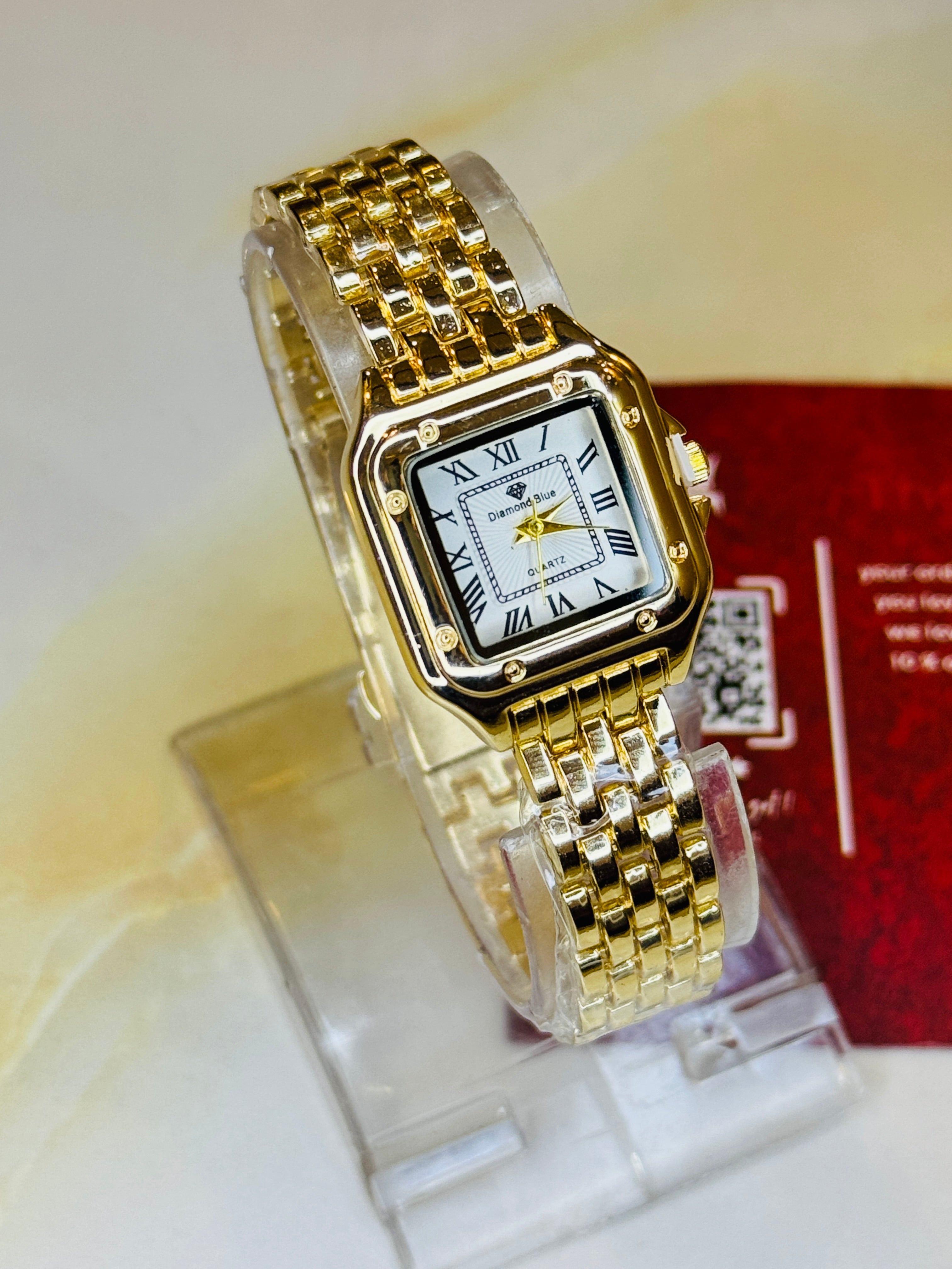 Gold White Santos Watch For Her