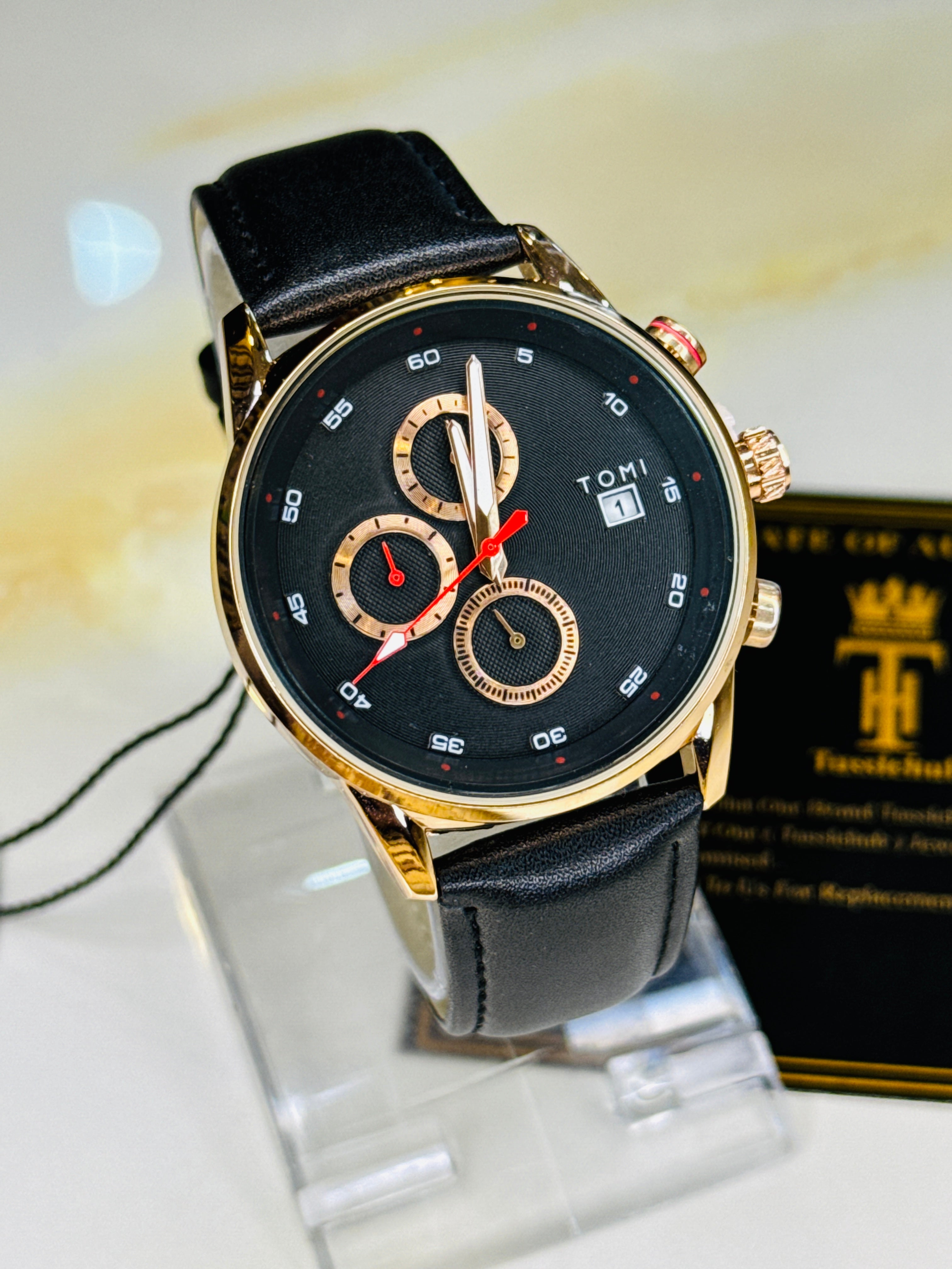 Tomi S6C Black Rose Gold Gift Set Watch