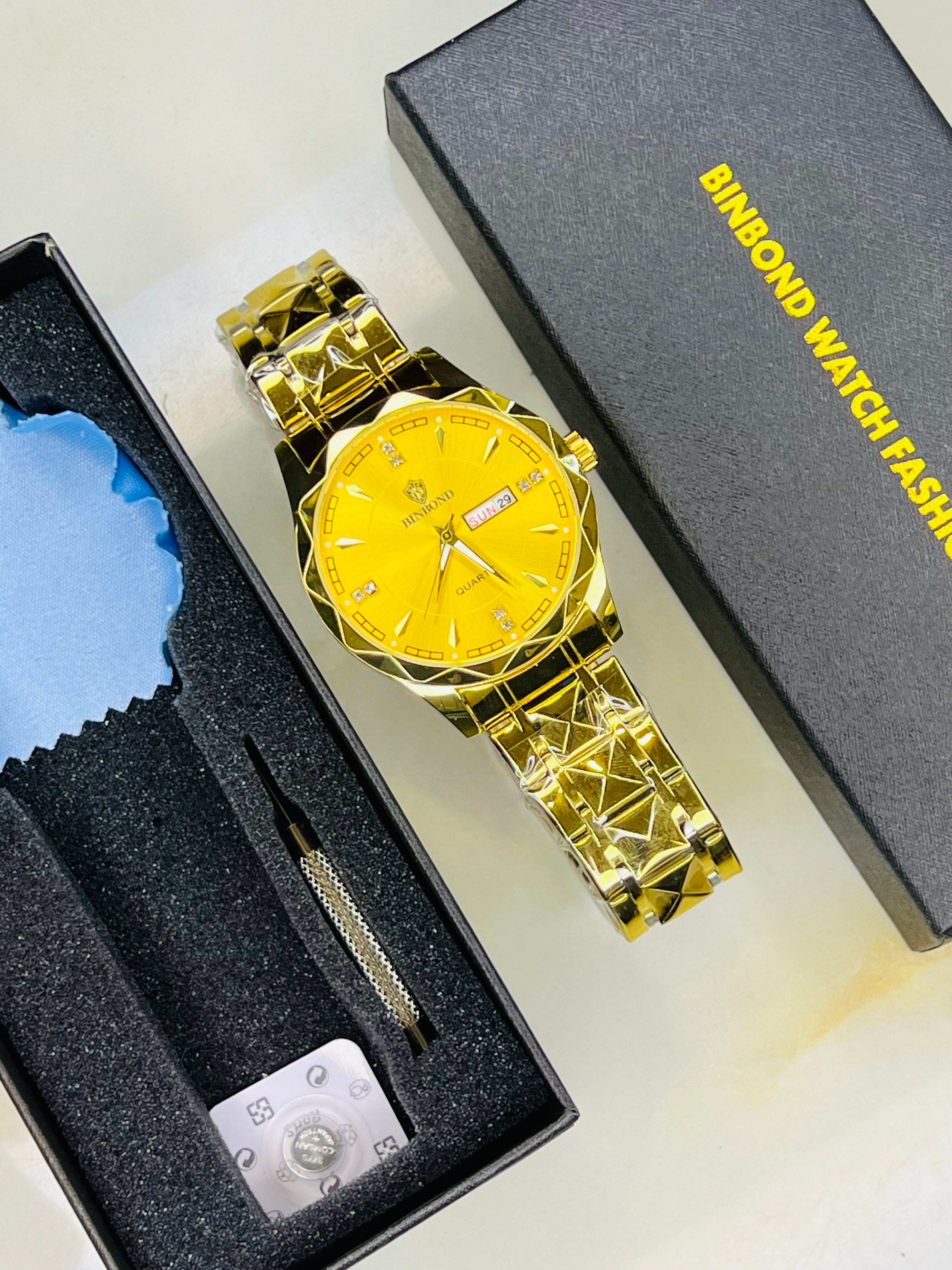 All Gold Binbond Prism Dial Watch