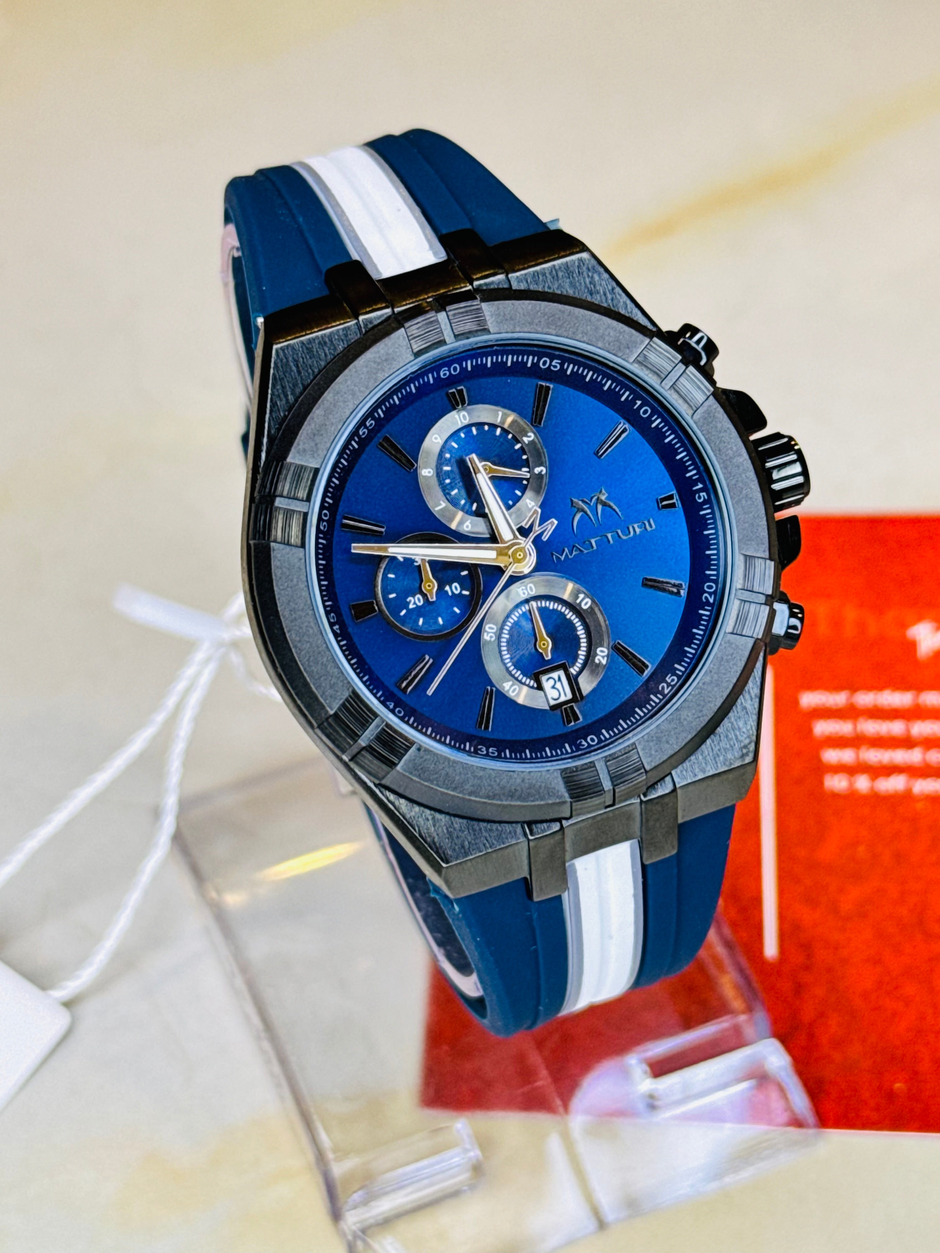 Blue Black Matturi Shift Chronograph Watch