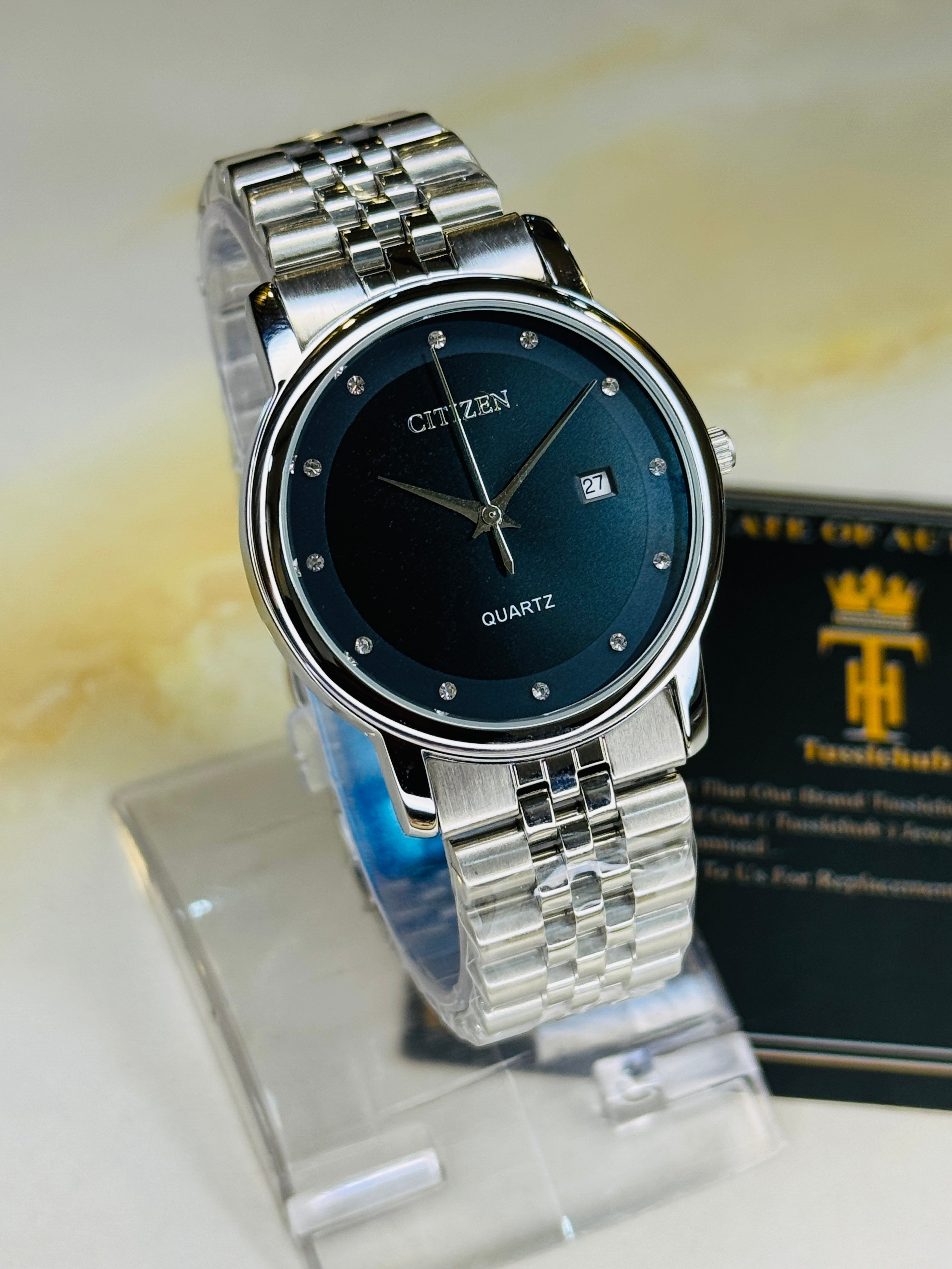 Silver Black Citizen Prestige Watch