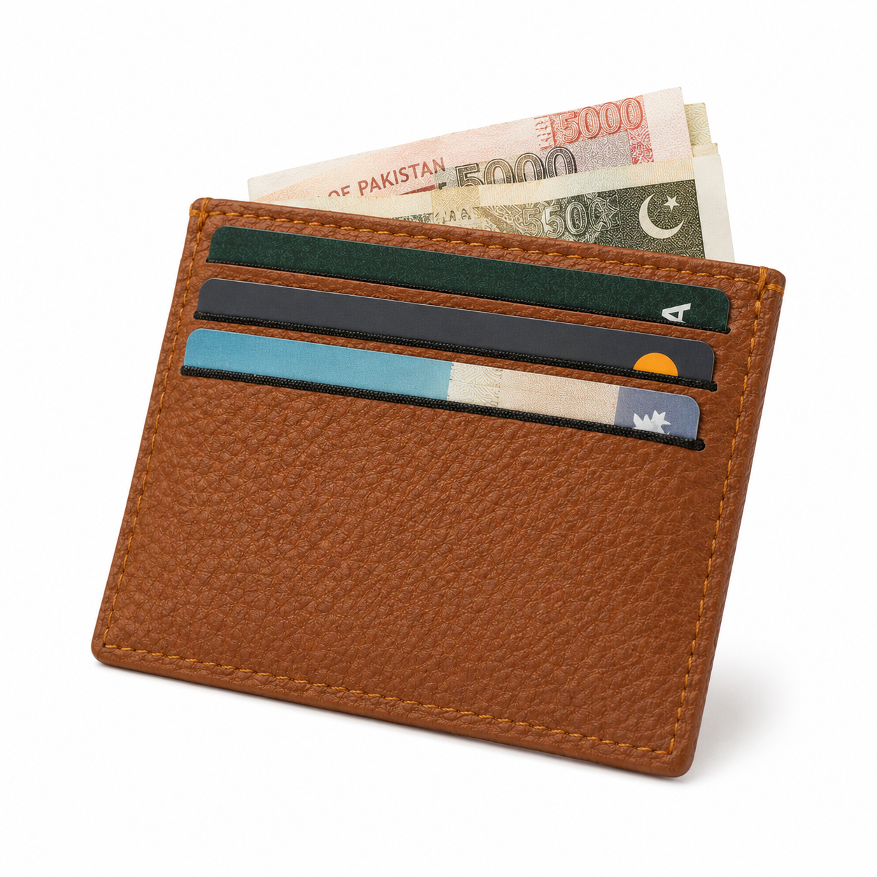The Minimalist Pebble Leather Card Holder