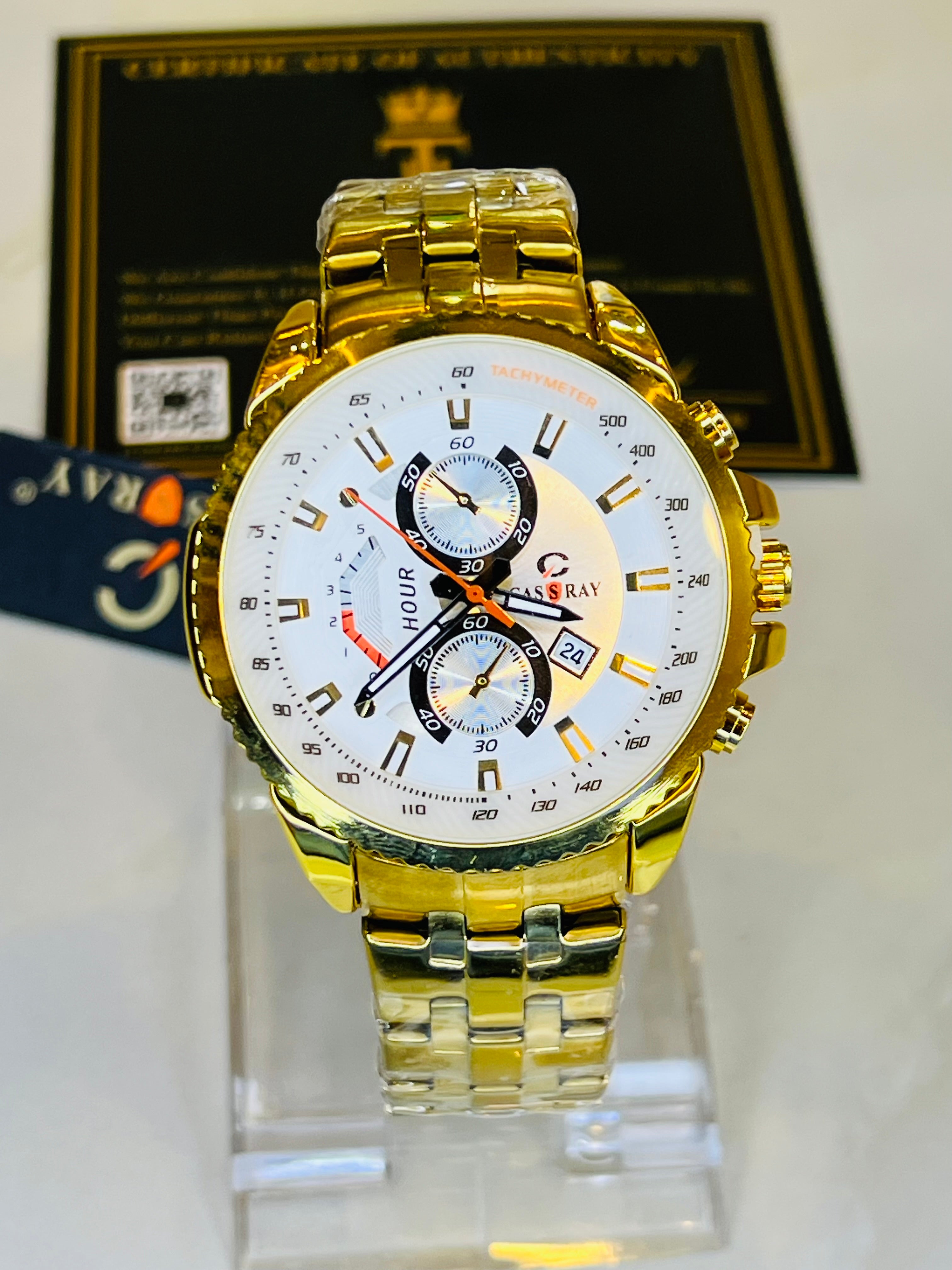Gold White Cassray Watch