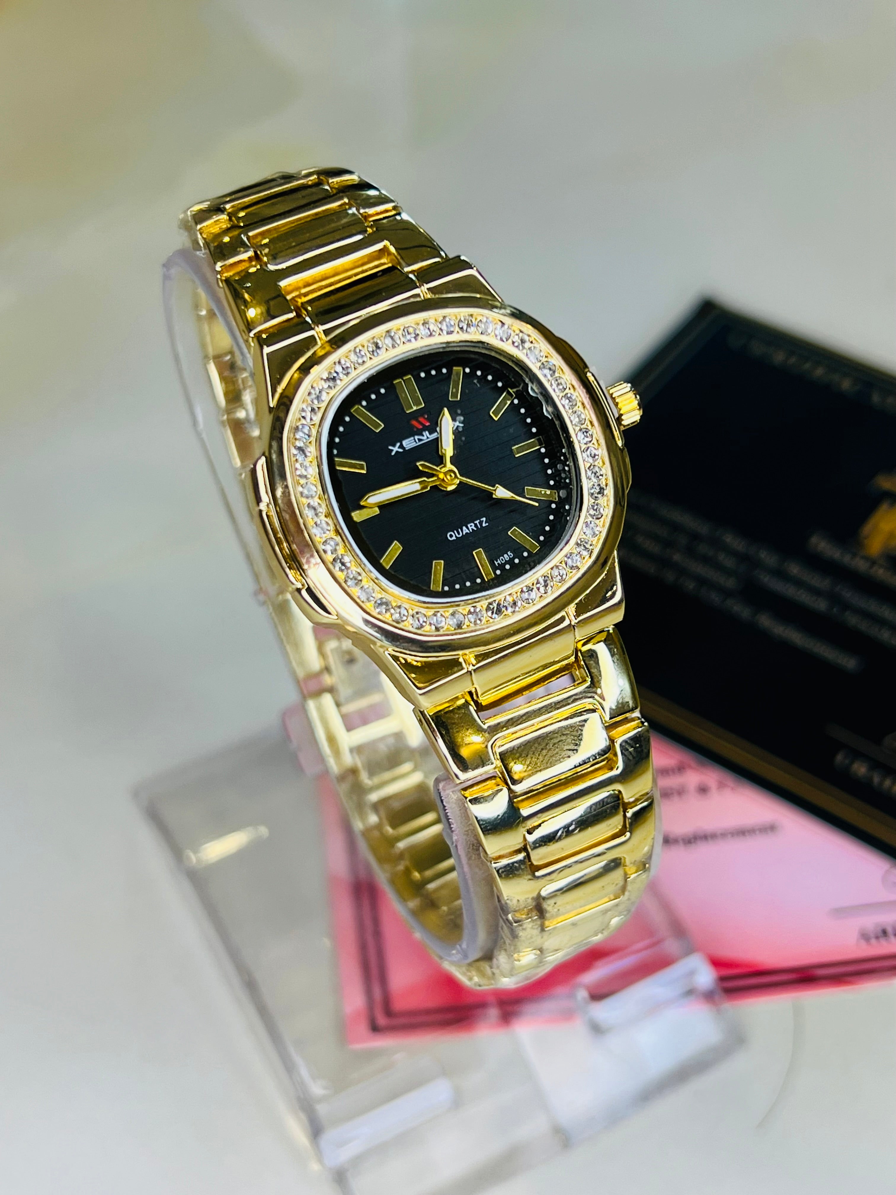 Xenlex Nautilus Gold Zircon Watch For Her