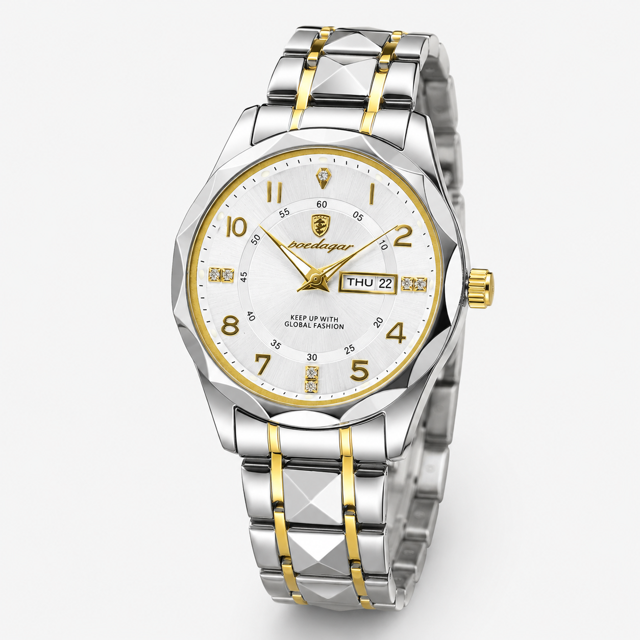 Two Tone Silver Poedagar Prism Dial Watch