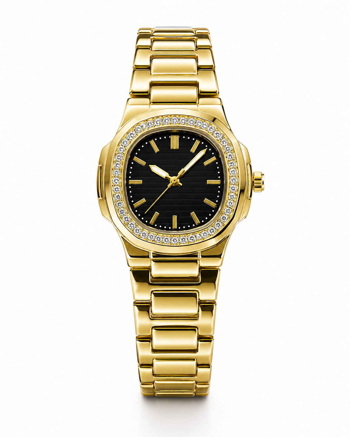 Xenlex Nautilus Gold Zircon Watch For Her