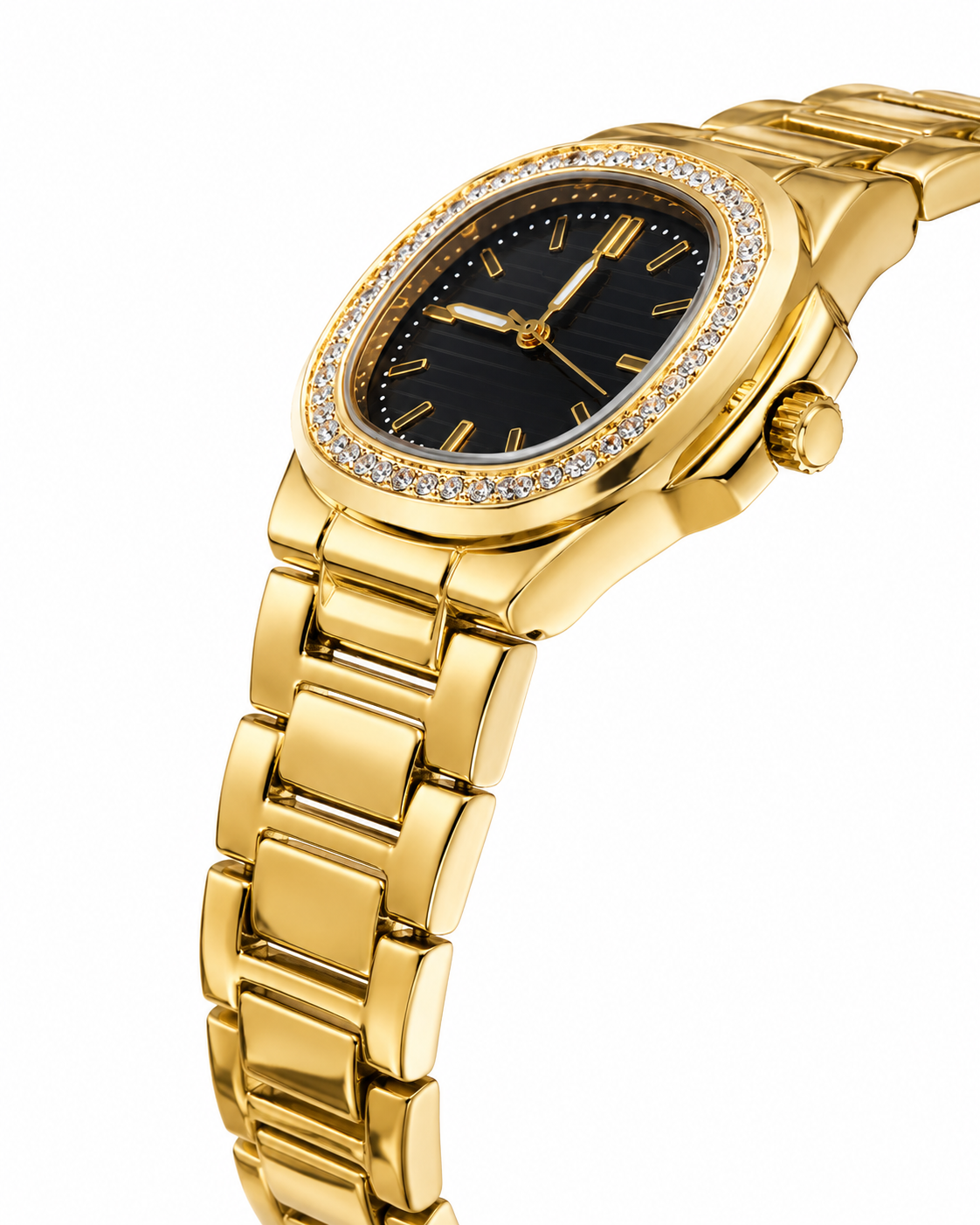 Xenlex Nautilus Gold Zircon Watch For Her