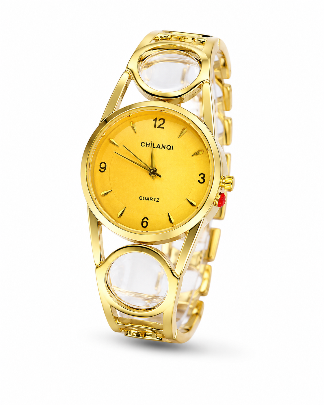 Gold Circle Bracelet Watch For Her