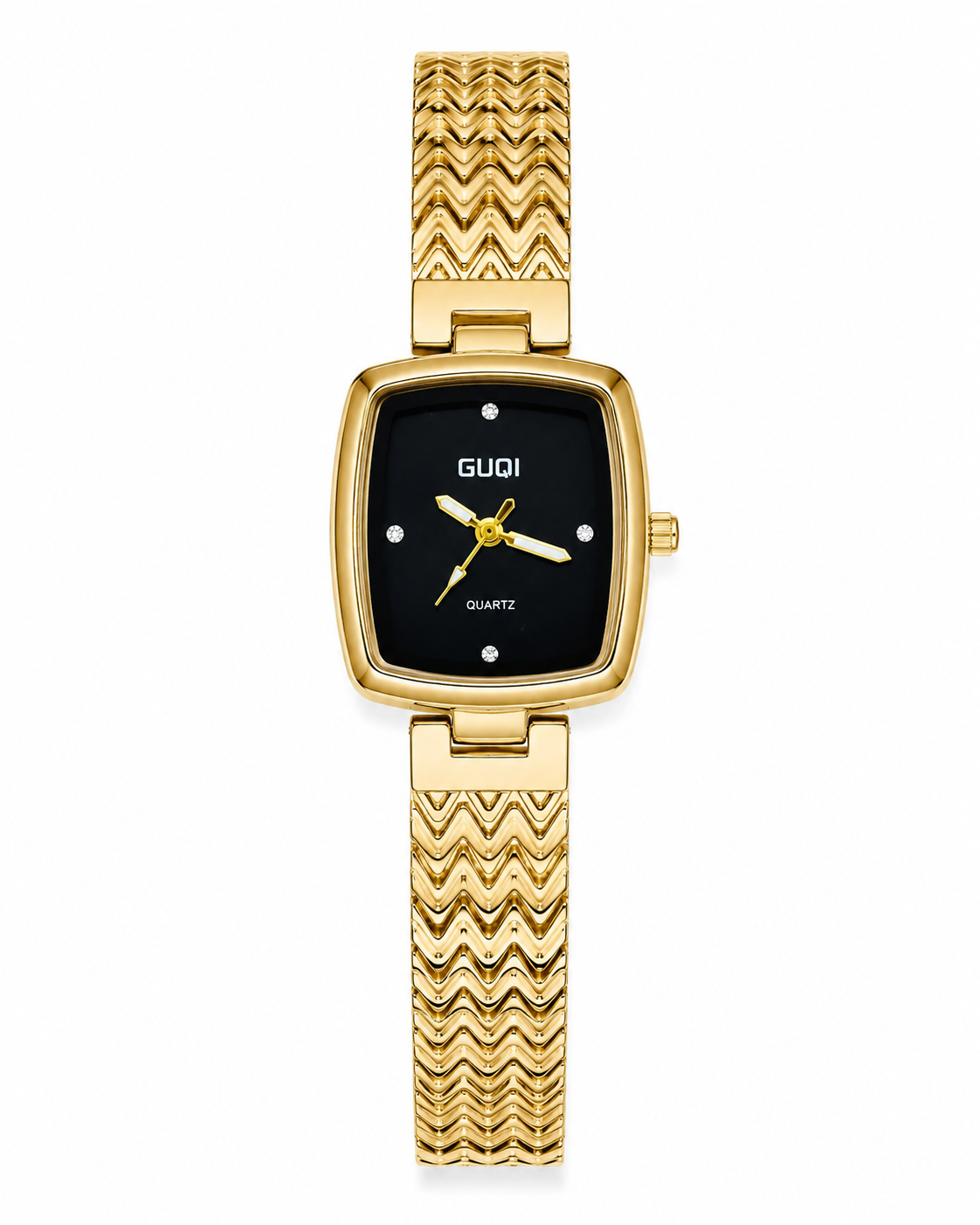 Gold Black Guqi Square Watch For Her