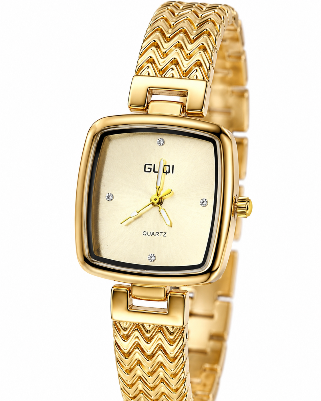 All Gold Guqi Square Watch For Her