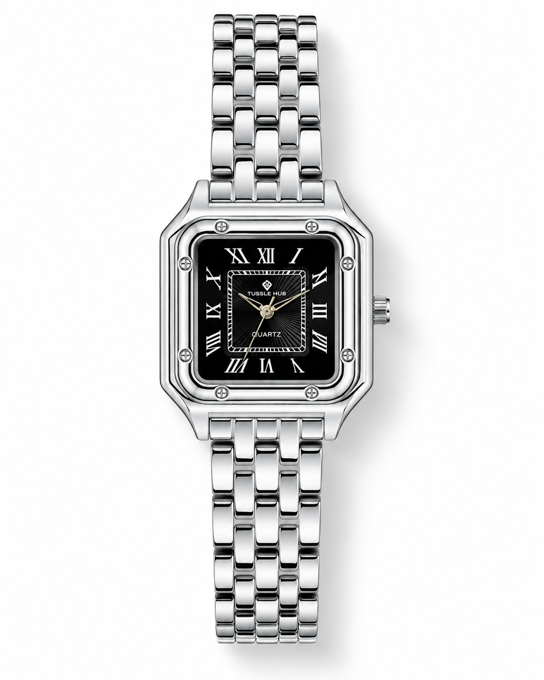 Silver Black Santos Watch For Her