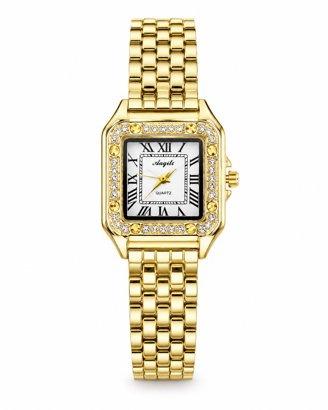 Gold White zircon Santos Watch For Her