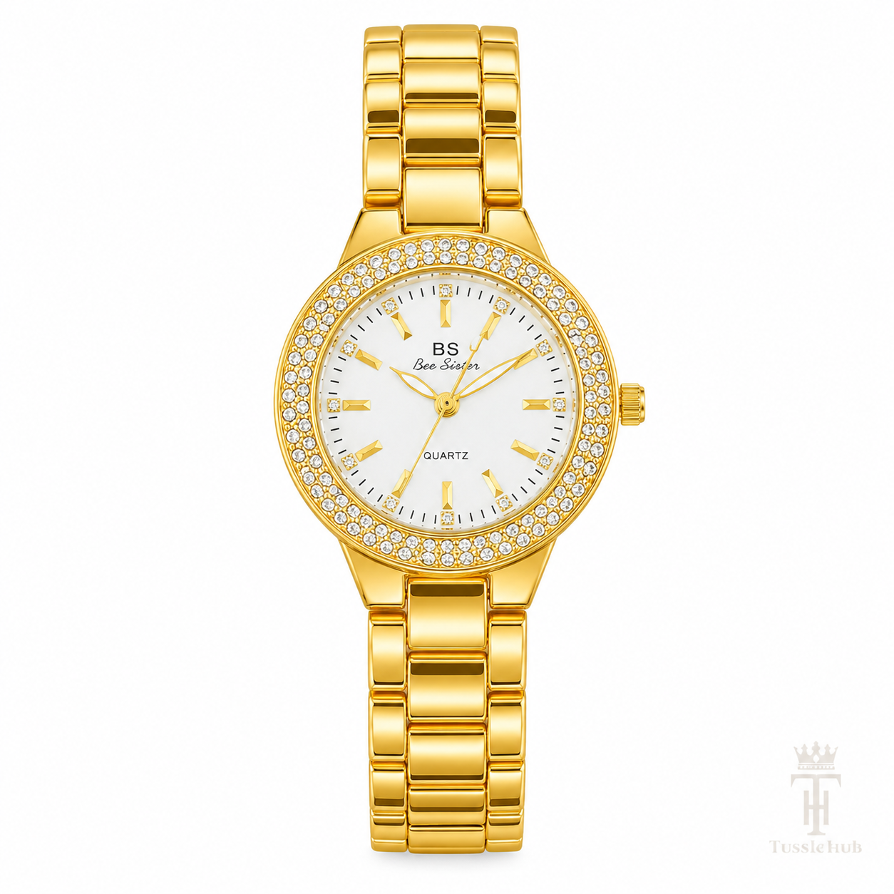 Bee Sister Gold Zircon Bezel Watch For Her