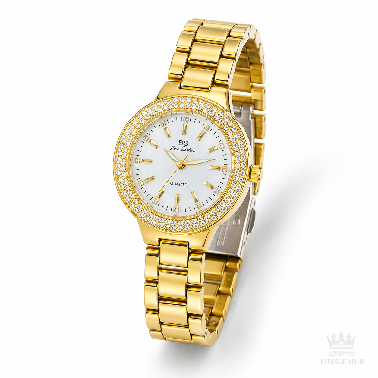 Bee Sister Gold Zircon Bezel Watch For Her
