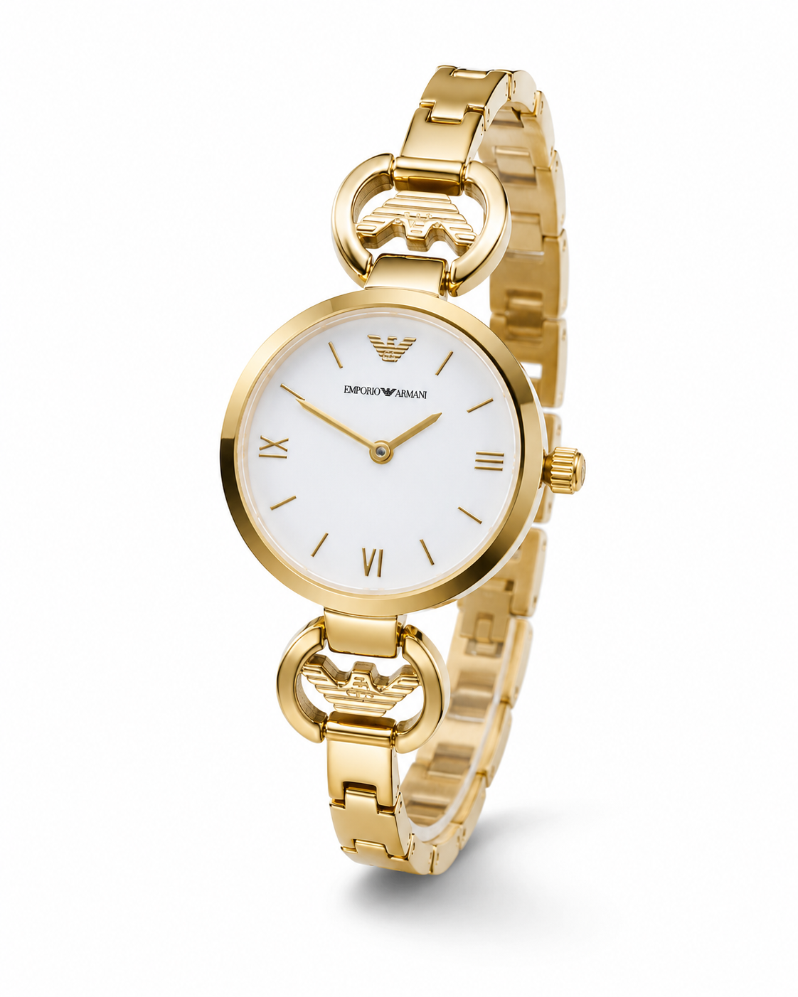 Emporio Gold White Watch for her