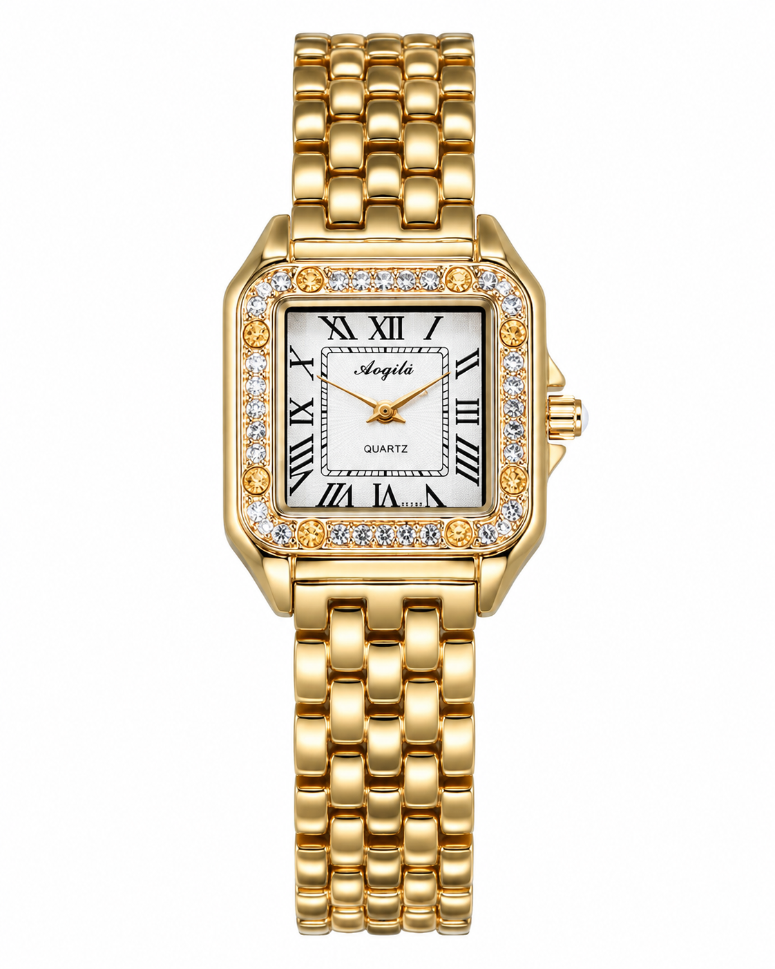 Rosegold White zircon Santos Watch For Her
