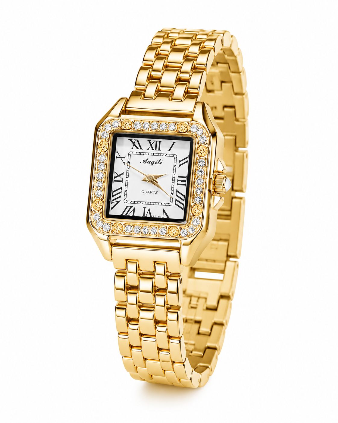 Rosegold White zircon Santos Watch For Her